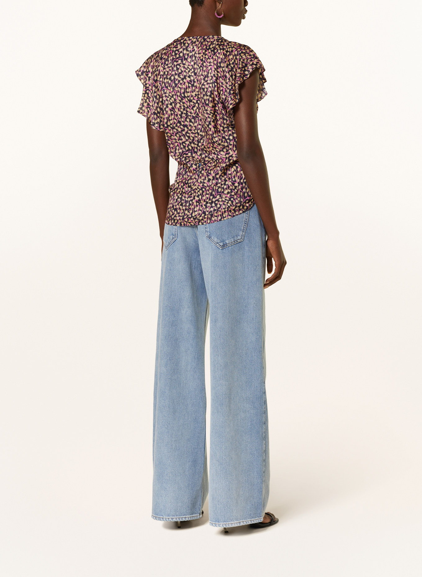 ISABEL MARANT Shirt blouse LONEA with silk, Color: DARK PURPLE/ PURPLE/ BEIGE (Image 3)