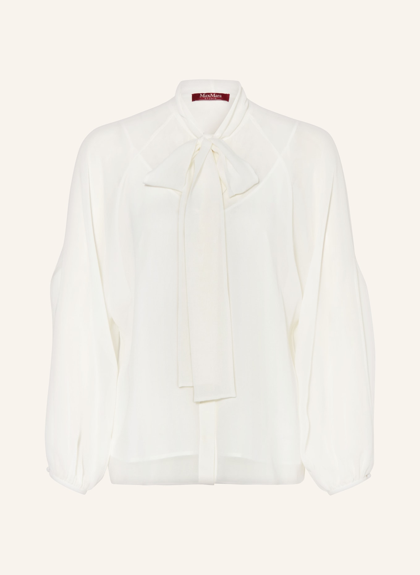 MaxMara STUDIO Bow-tie blouse FASCINO in silk, Color: WHITE (Image 1)