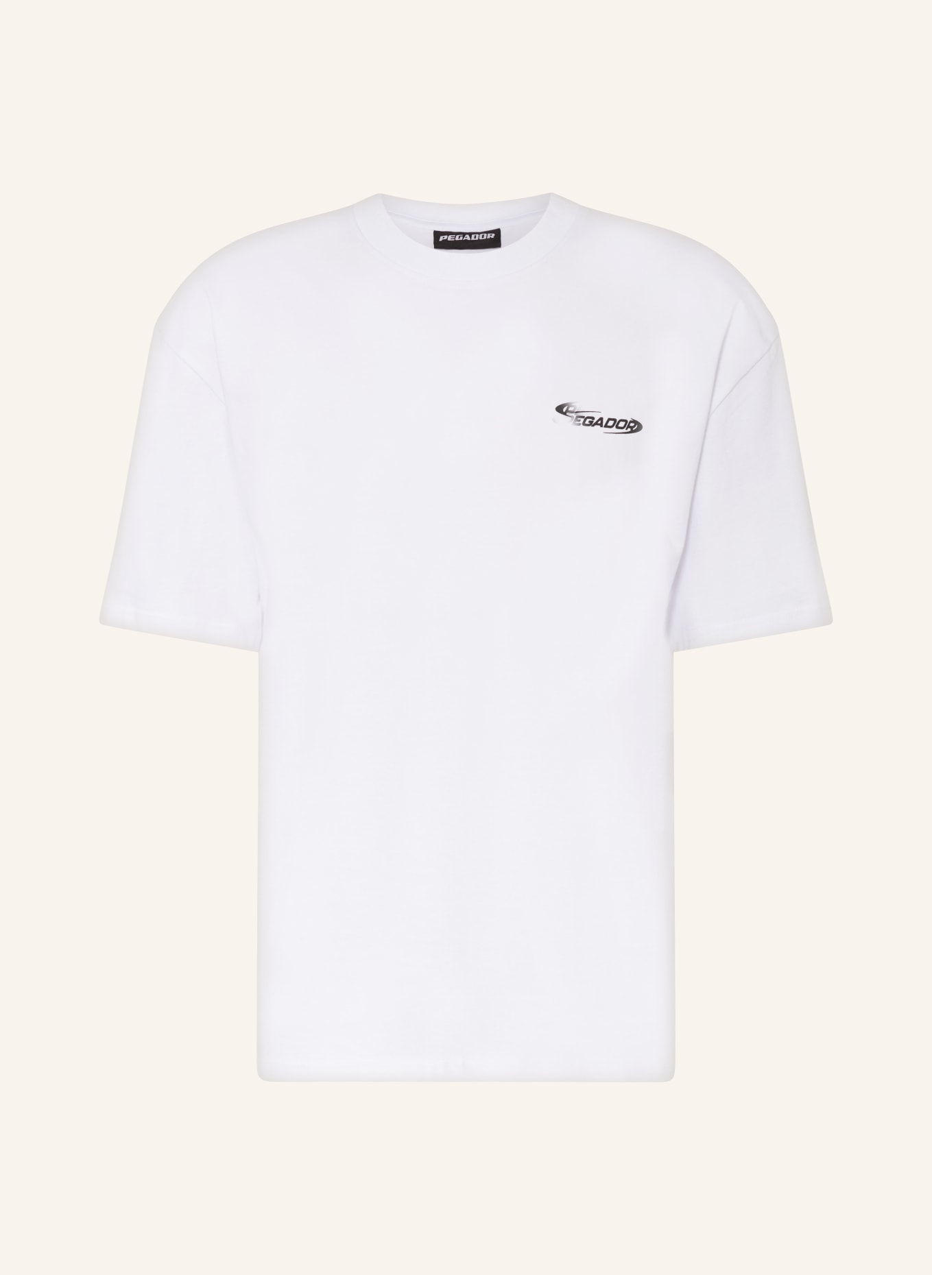PEGADOR Oversized shirt CRAIL, Color: WHITE/ BLACK/ ORANGE (Image 1)