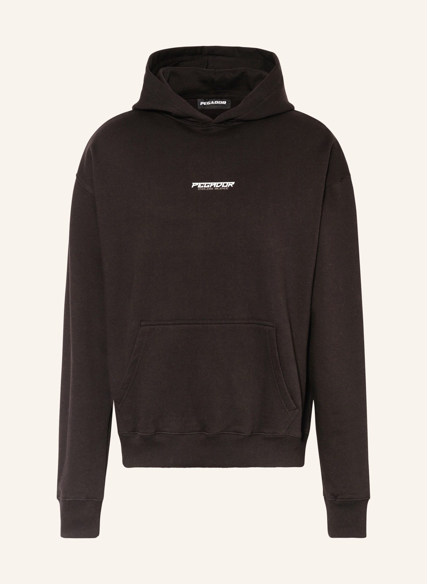 PEGADOR Oversized hoodie FENTON, Color: BLACK/ WHITE/ BROWN (Image 1)