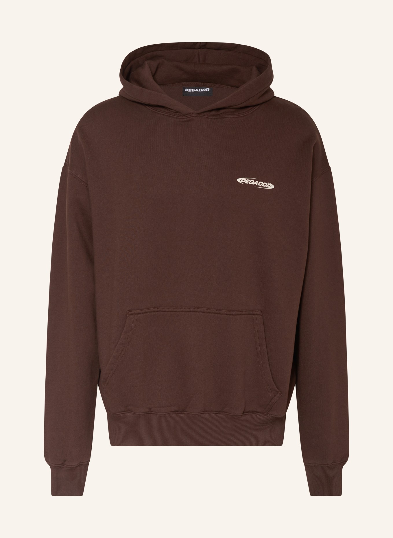 PEGADOR Oversized hoodie CRAIL, Color: BROWN/ LIGHT BROWN (Image 1)