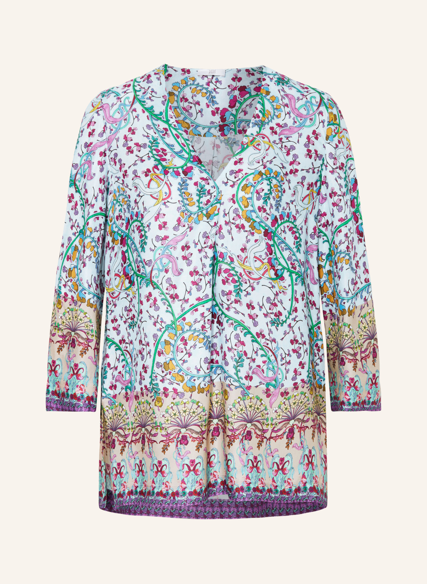 RIANI Shirt blouse with 3/4 sleeves, Color: LIGHT BLUE/ PURPLE/ GREEN (Image 1)