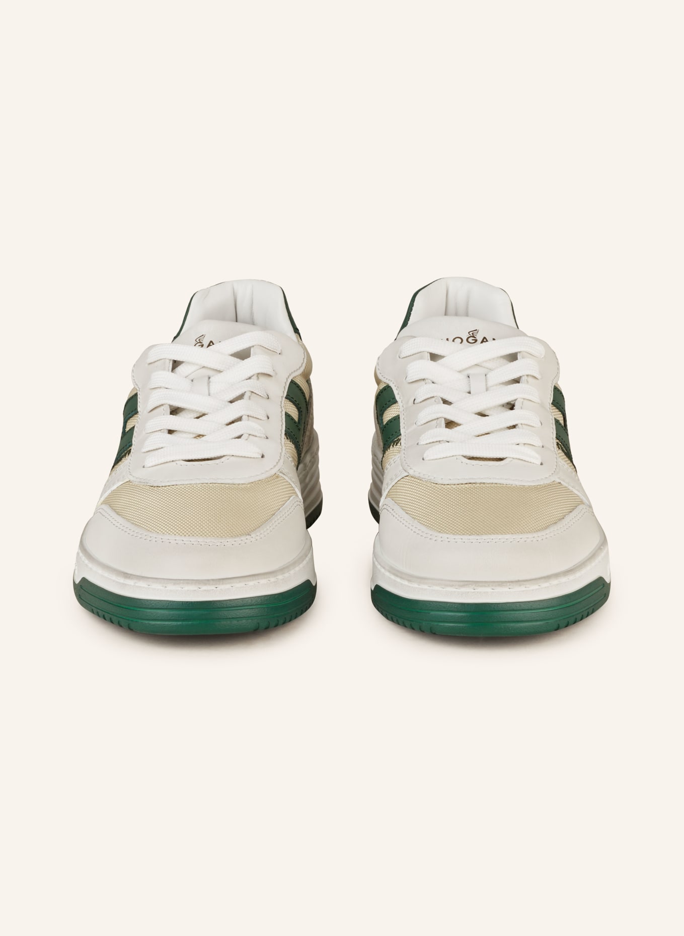 HOGAN Sneakers ALLACCIATO, Color: LIGHT GRAY/ ECRU/ GREEN (Image 3)