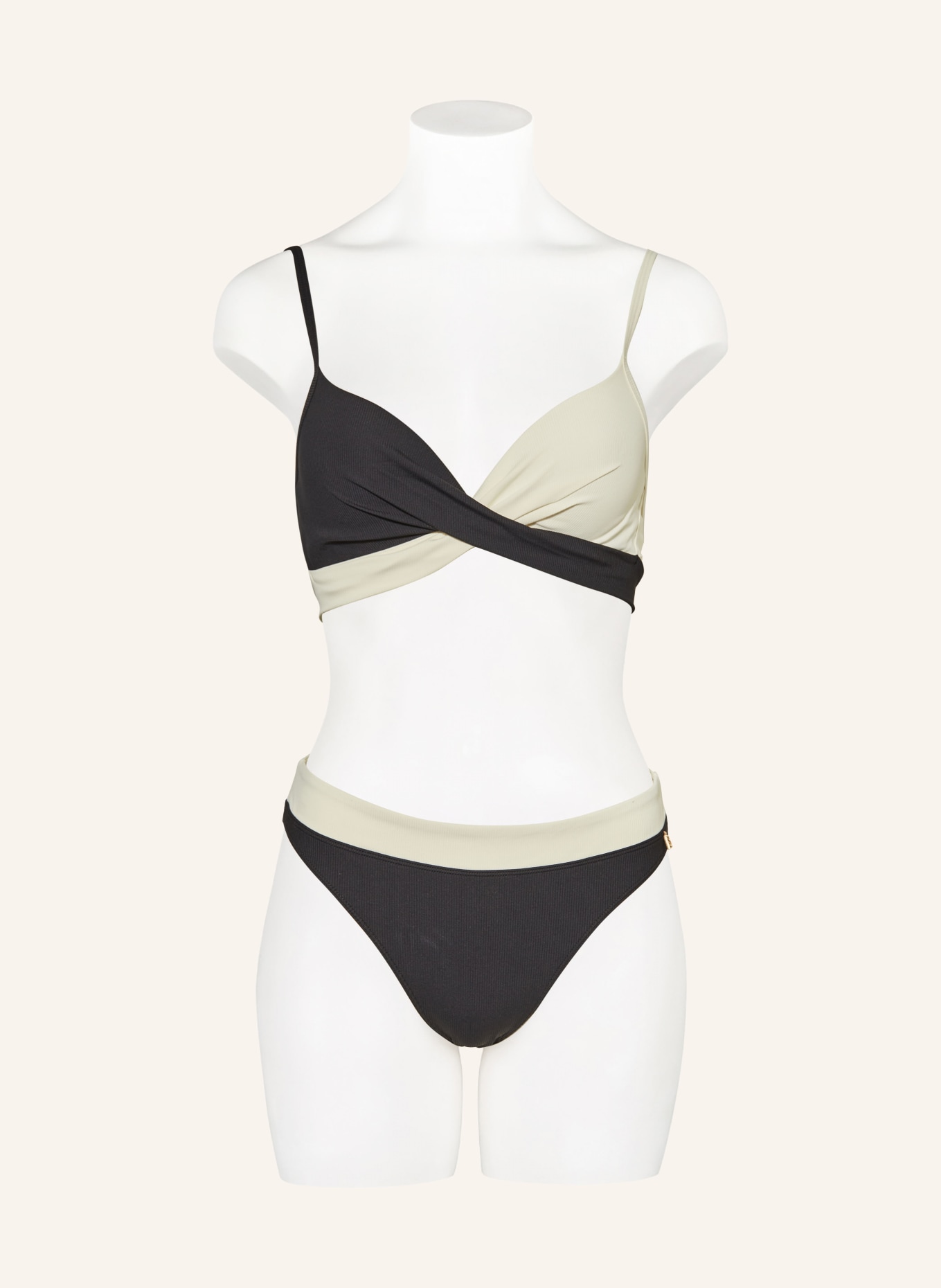 BEACHLIFE Brazilian bikini bottoms VANILLA & BLACK, Color: BLACK/ ECRU (Image 2)
