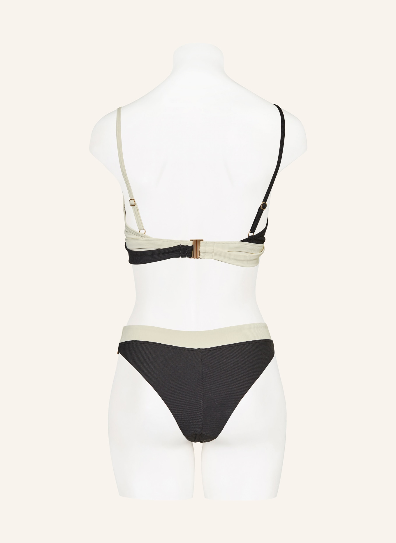 BEACHLIFE Brazilian bikini bottoms VANILLA & BLACK, Color: BLACK/ ECRU (Image 3)