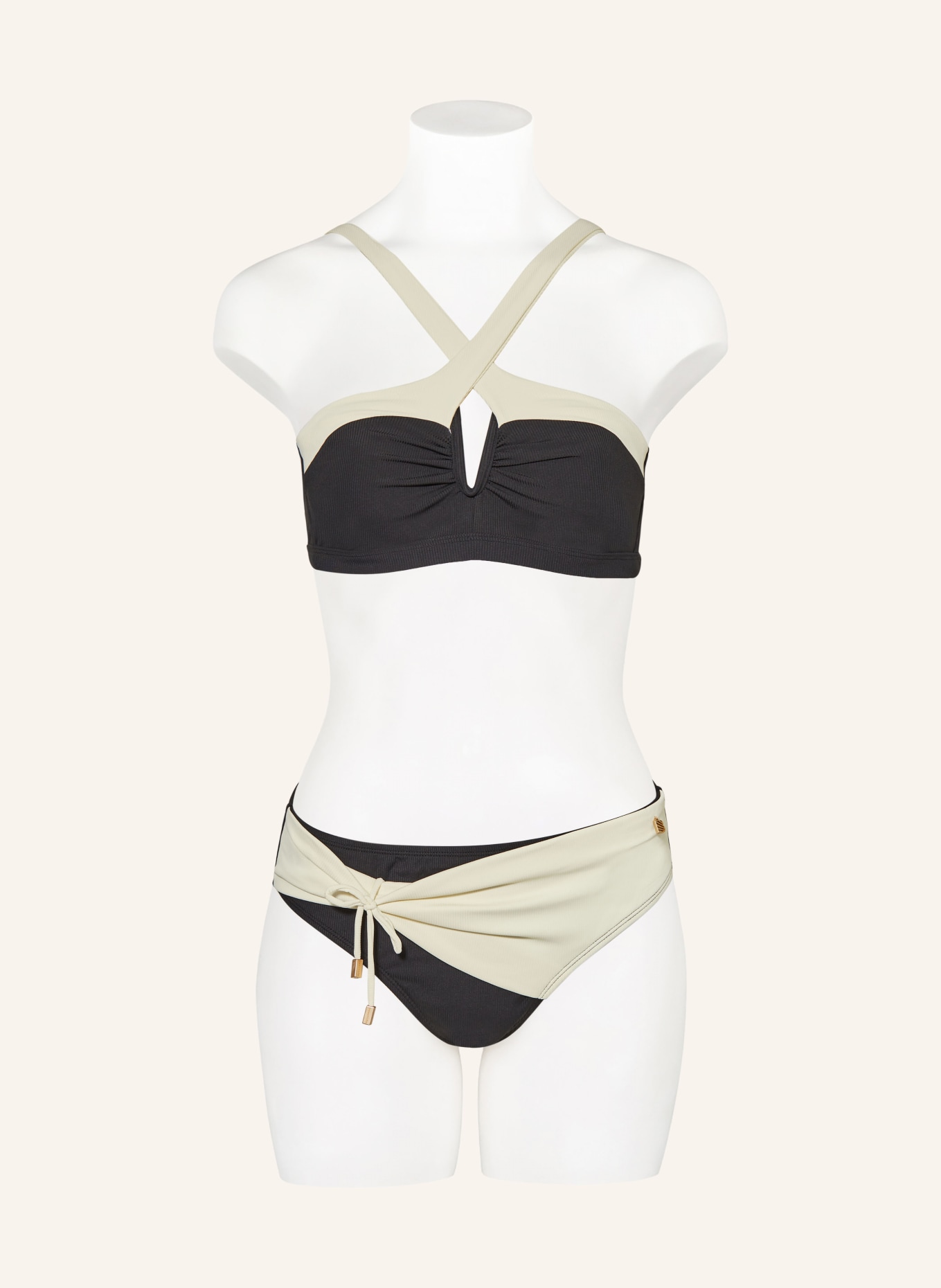 BEACHLIFE Underwired bikini top VANILLA & BLACK, Color: BLACK/ ECRU (Image 2)