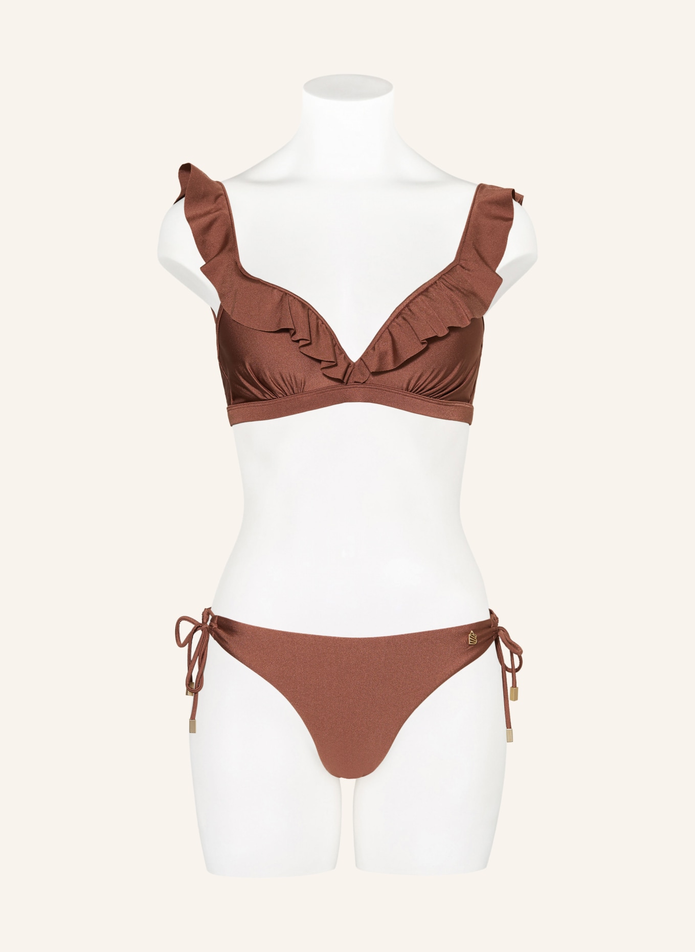 BEACHLIFE Basic bikini bottoms CHOCOLATE SHINE, Color: BROWN (Image 2)
