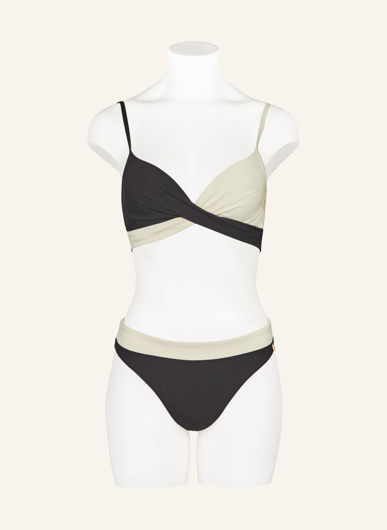 BEACHLIFE Góra od bikini z fiszbinami VANILLA & BLACK, Kolor: CZARNY/ ECRU (Obrazek 2)