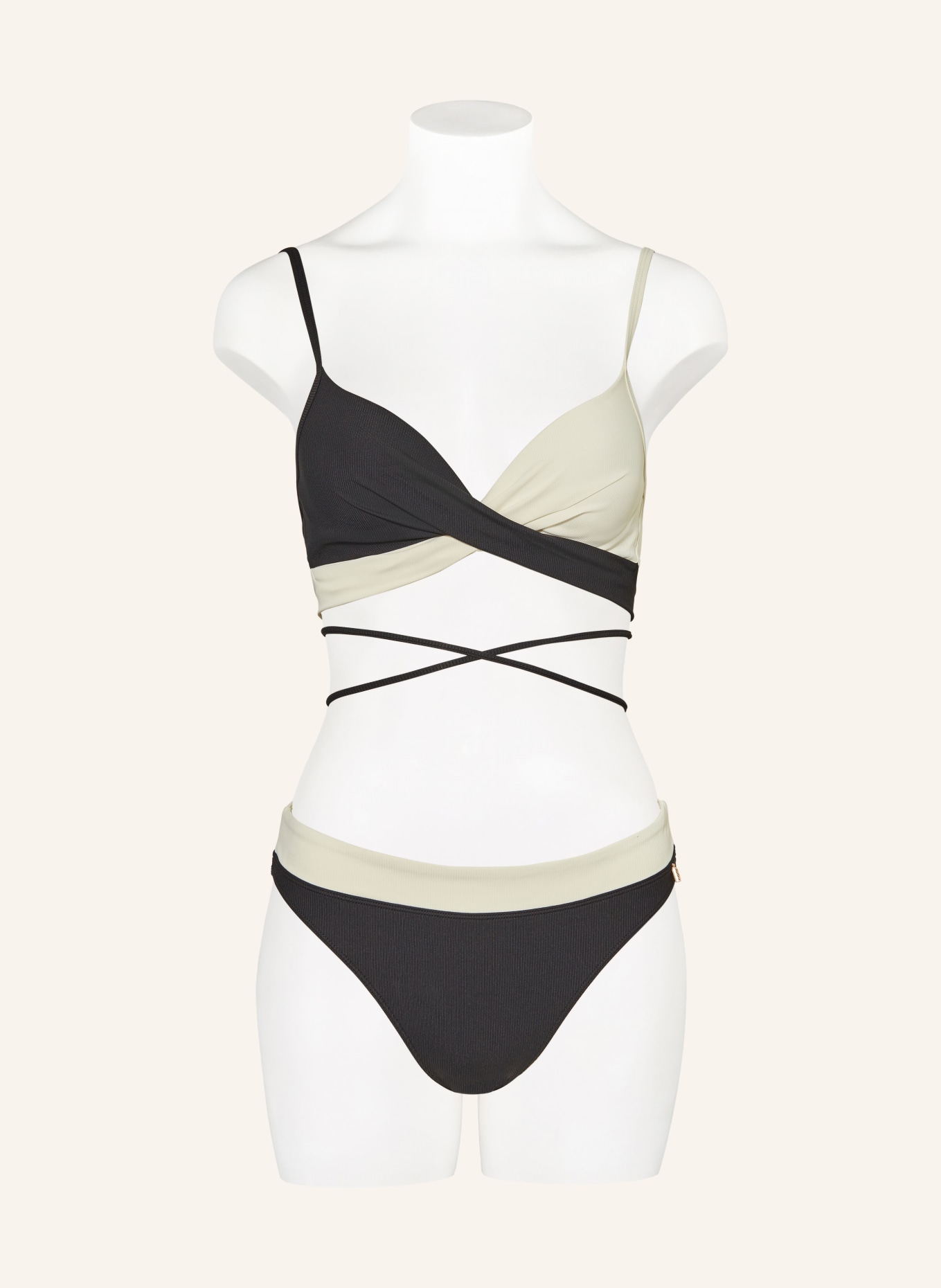 BEACHLIFE Underwired bikini top VANILLA & BLACK, Color: BLACK/ ECRU (Image 4)