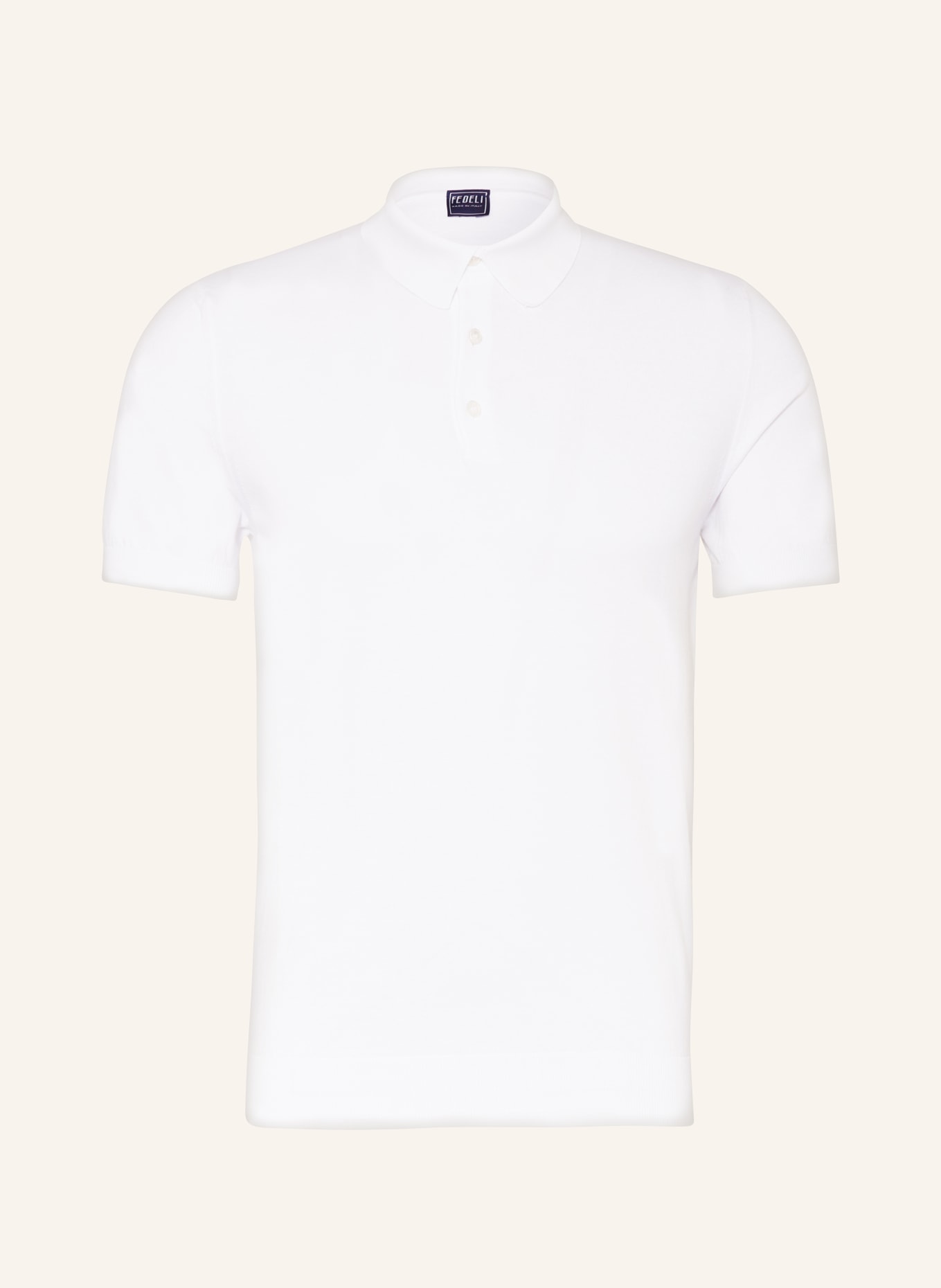FEDELI Knitted polo shirt, Color: WHITE (Image 1)