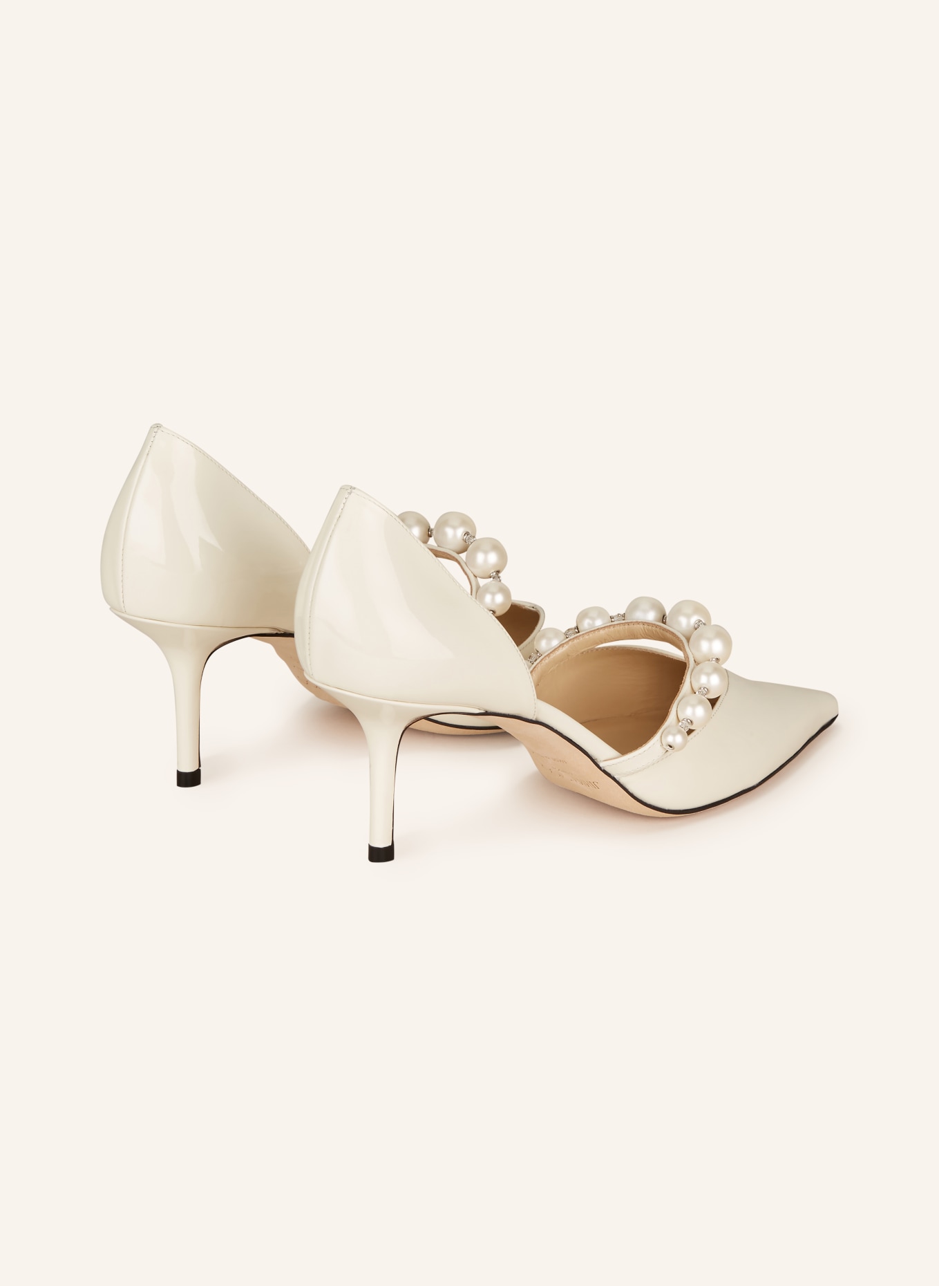 JIMMY CHOO Pumps AURELIE 65 with decorative beads, Color: ECRU (Image 2)