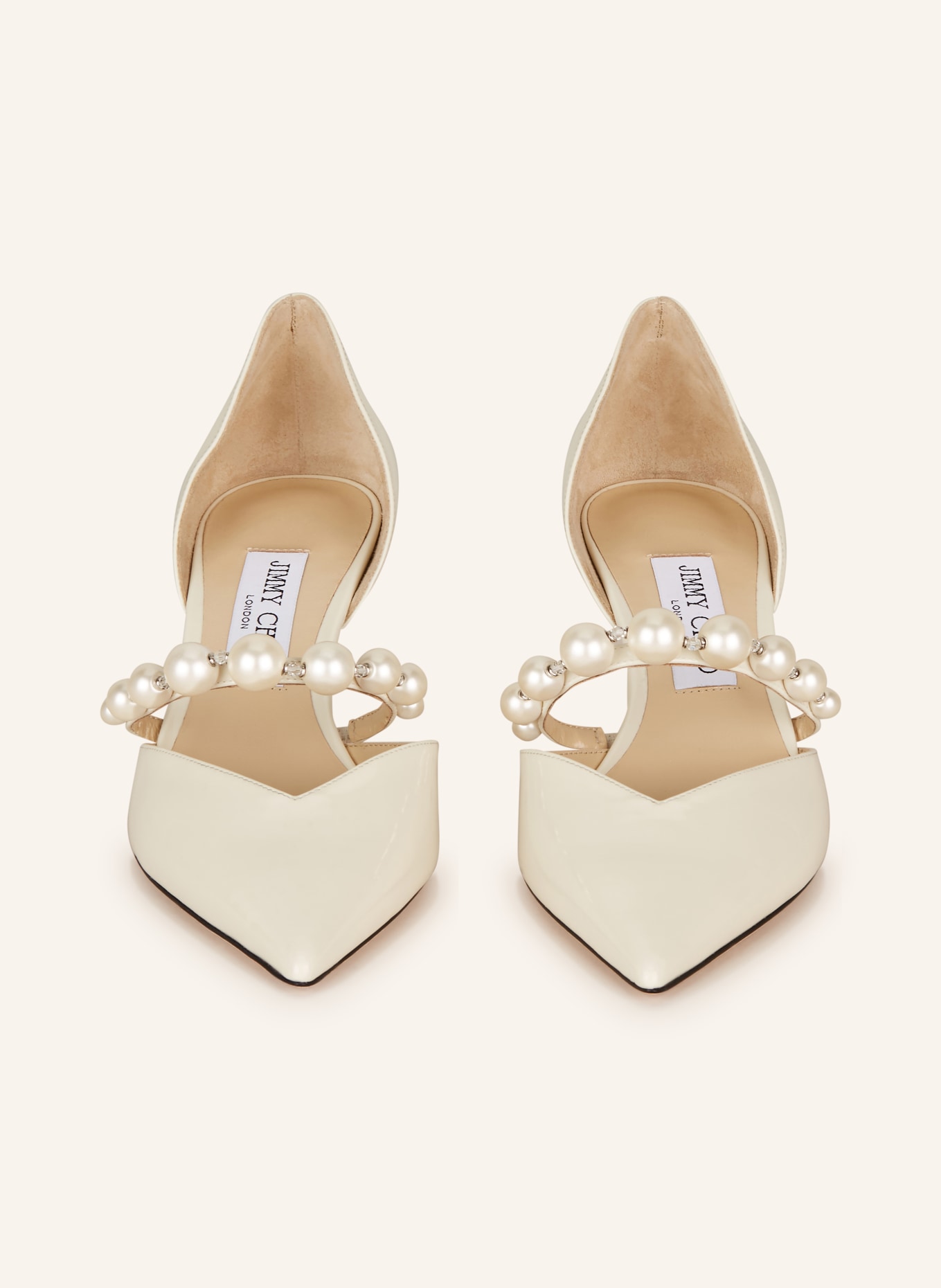 JIMMY CHOO Pumps AURELIE 65 mit Schmuckperlen: ECRU