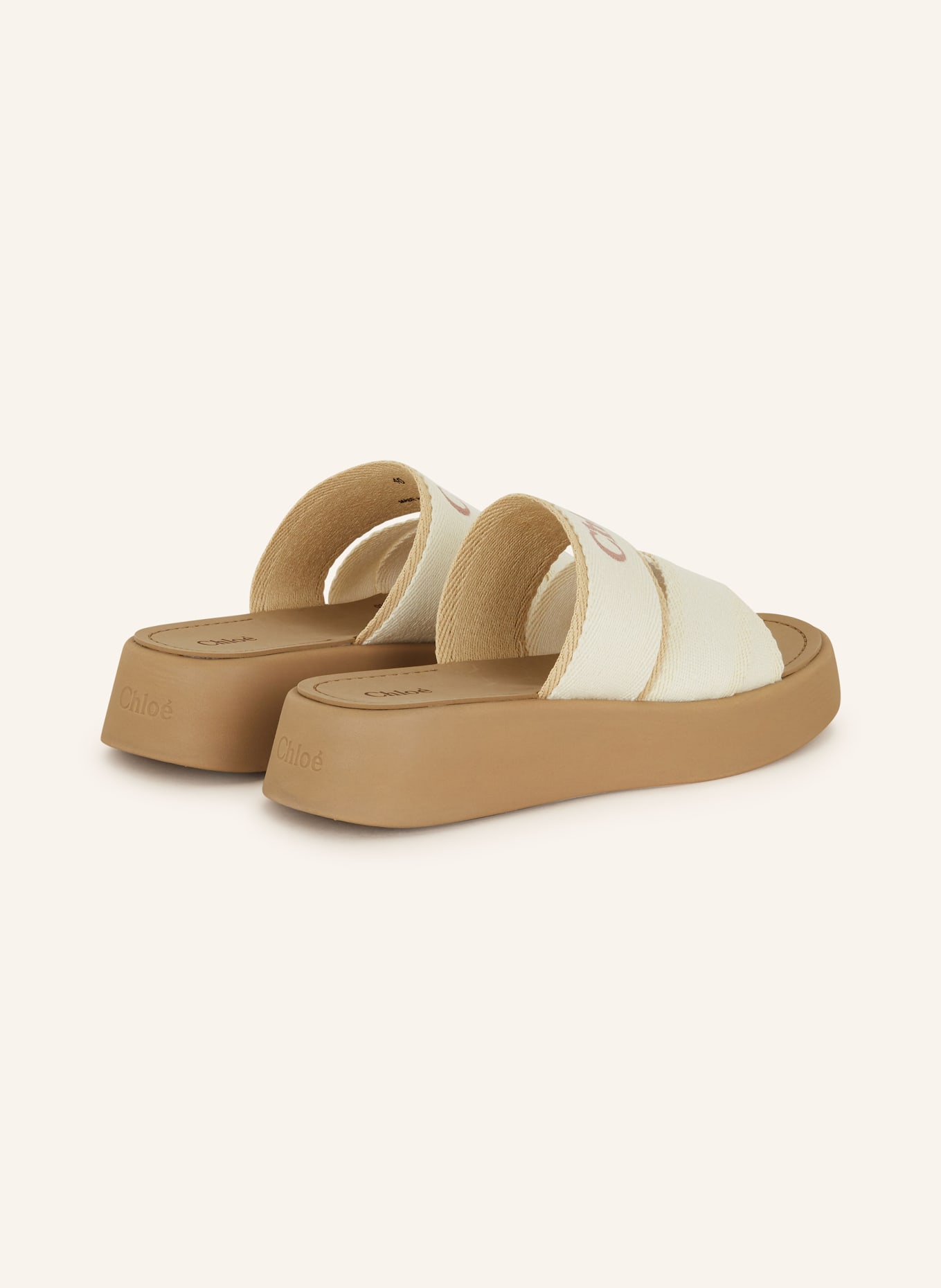 Chloé Platform slides MILA, Color: WHITE/ BEIGE (Image 2)