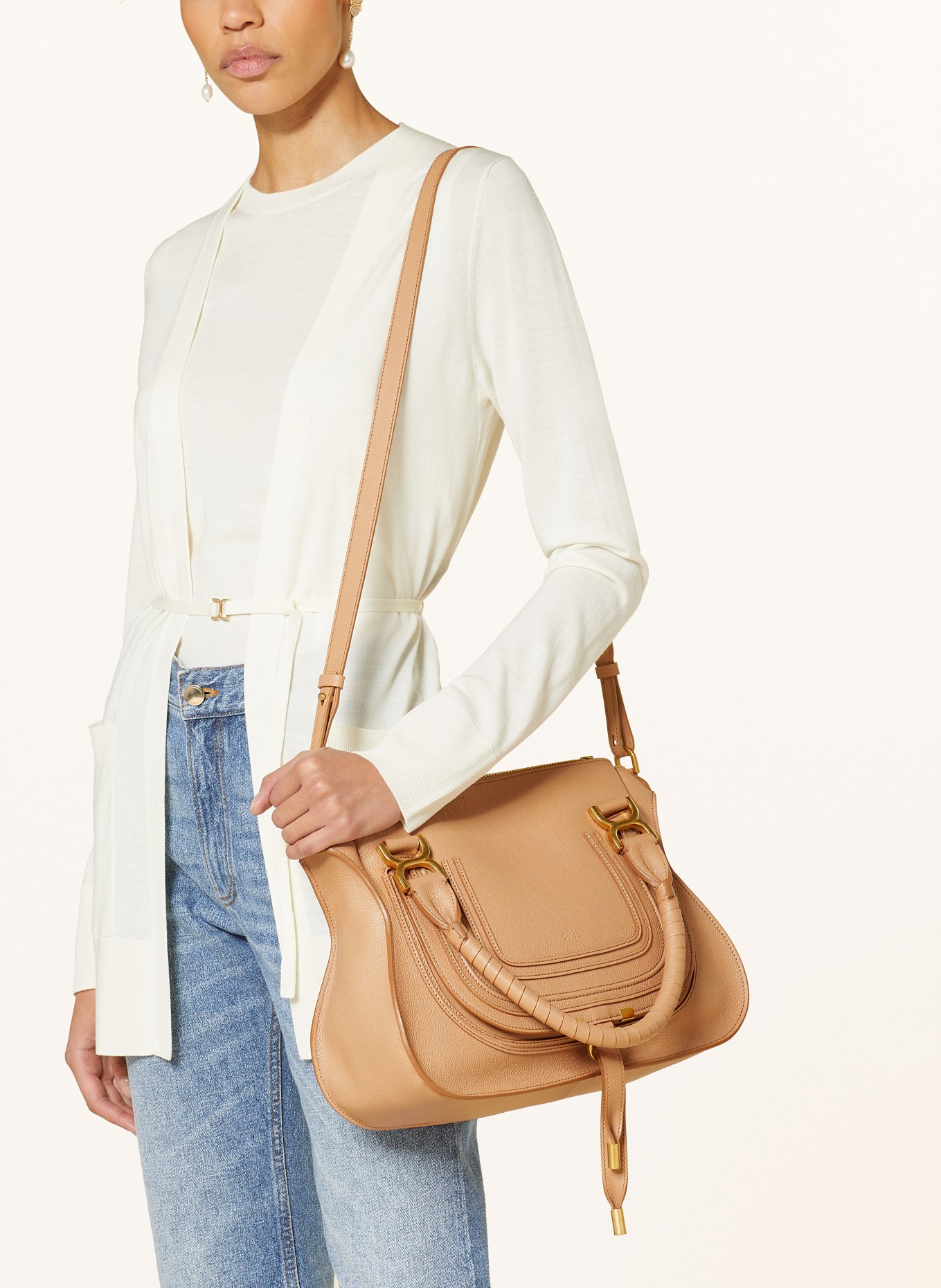 Chloé Handbag MARCIE LARGE, Color: LIGHT TAN (Image 4)