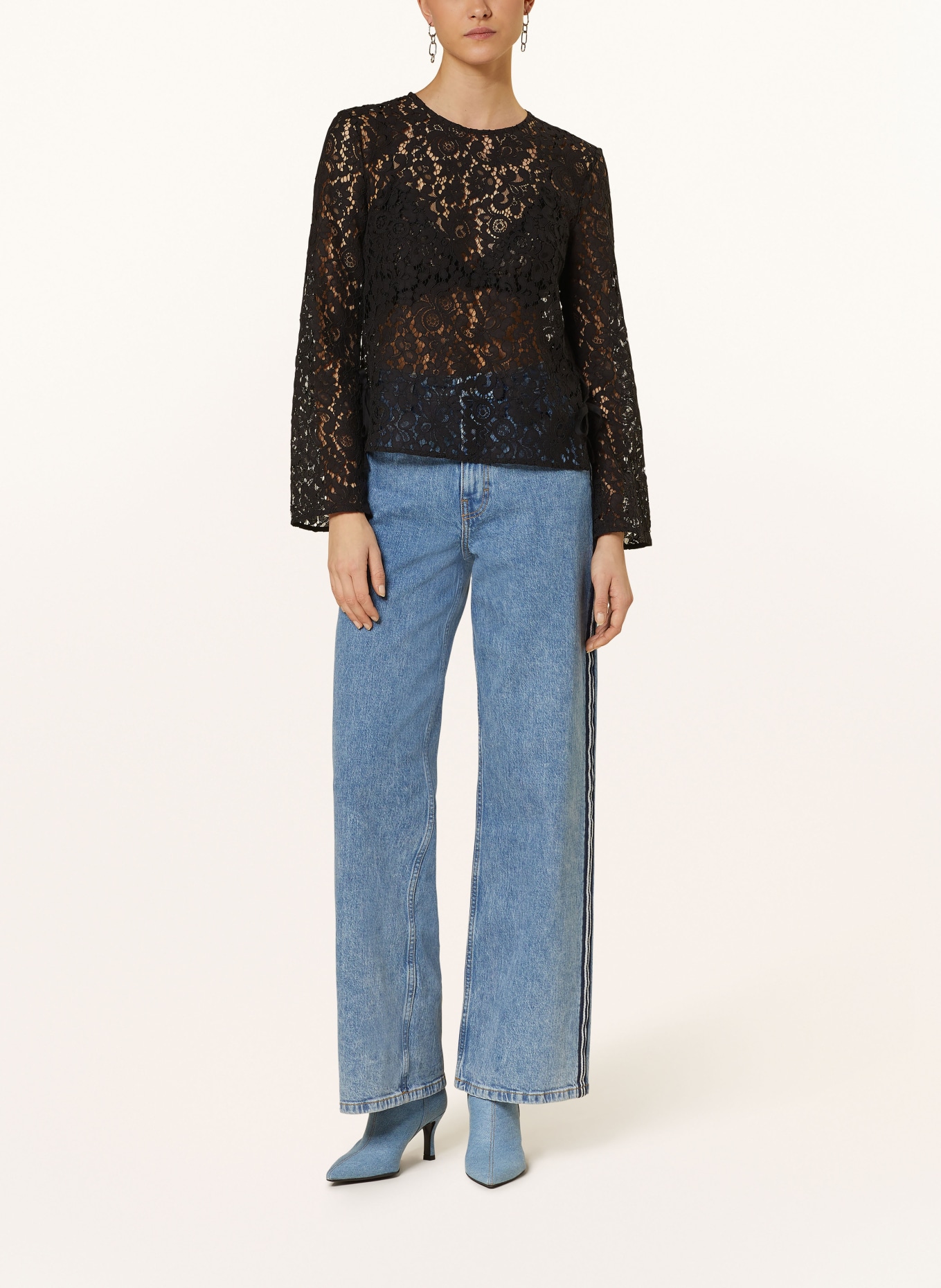 BAUM UND PFERDGARTEN Shirt blouse MIU made of lace, Color: BLACK (Image 2)