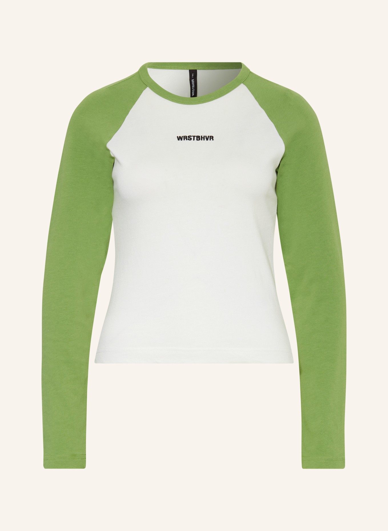 WRSTBHVR Long sleeve shirt VILA, Color: WHITE/ LIGHT GREEN/ BLACK (Image 1)