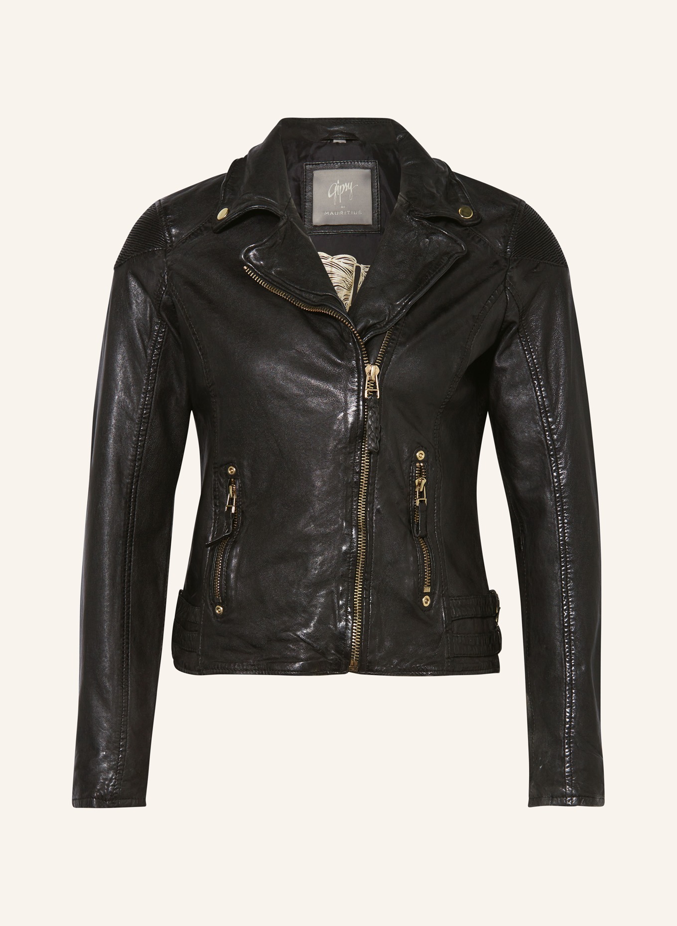 GWCADIZ gipsy jacket black Leather in