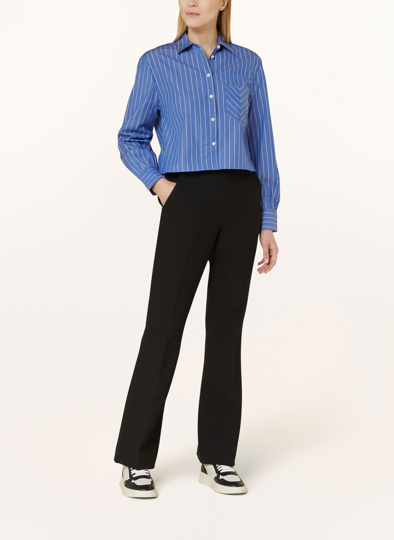 rag & bone Cropped shirt blouse MAXINE, Color: BLUE/ WHITE (Image 2)