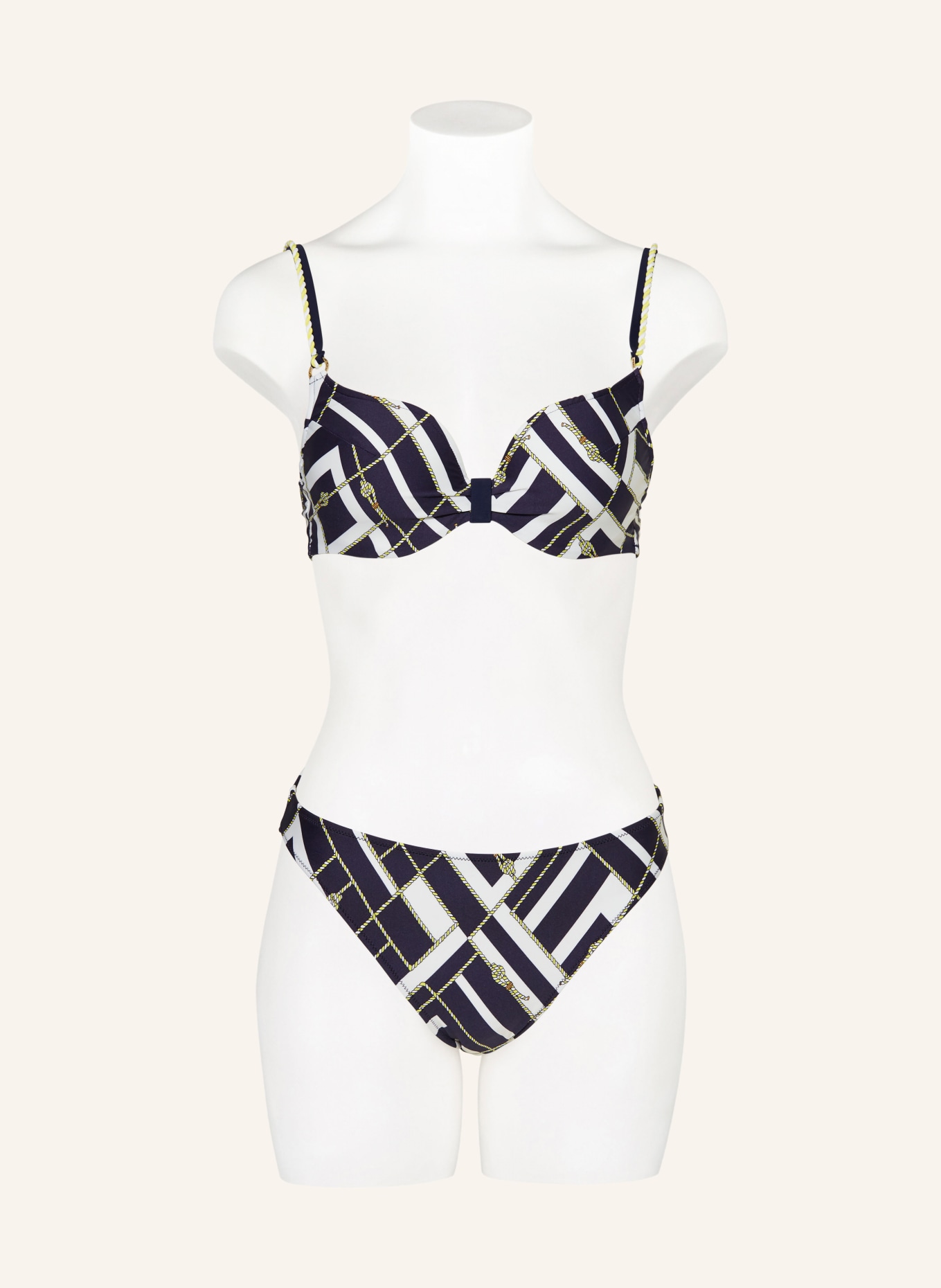 MARIE JO Basic bikini bottoms SARANJI, Color: DARK BLUE/ WHITE/ YELLOW (Image 2)