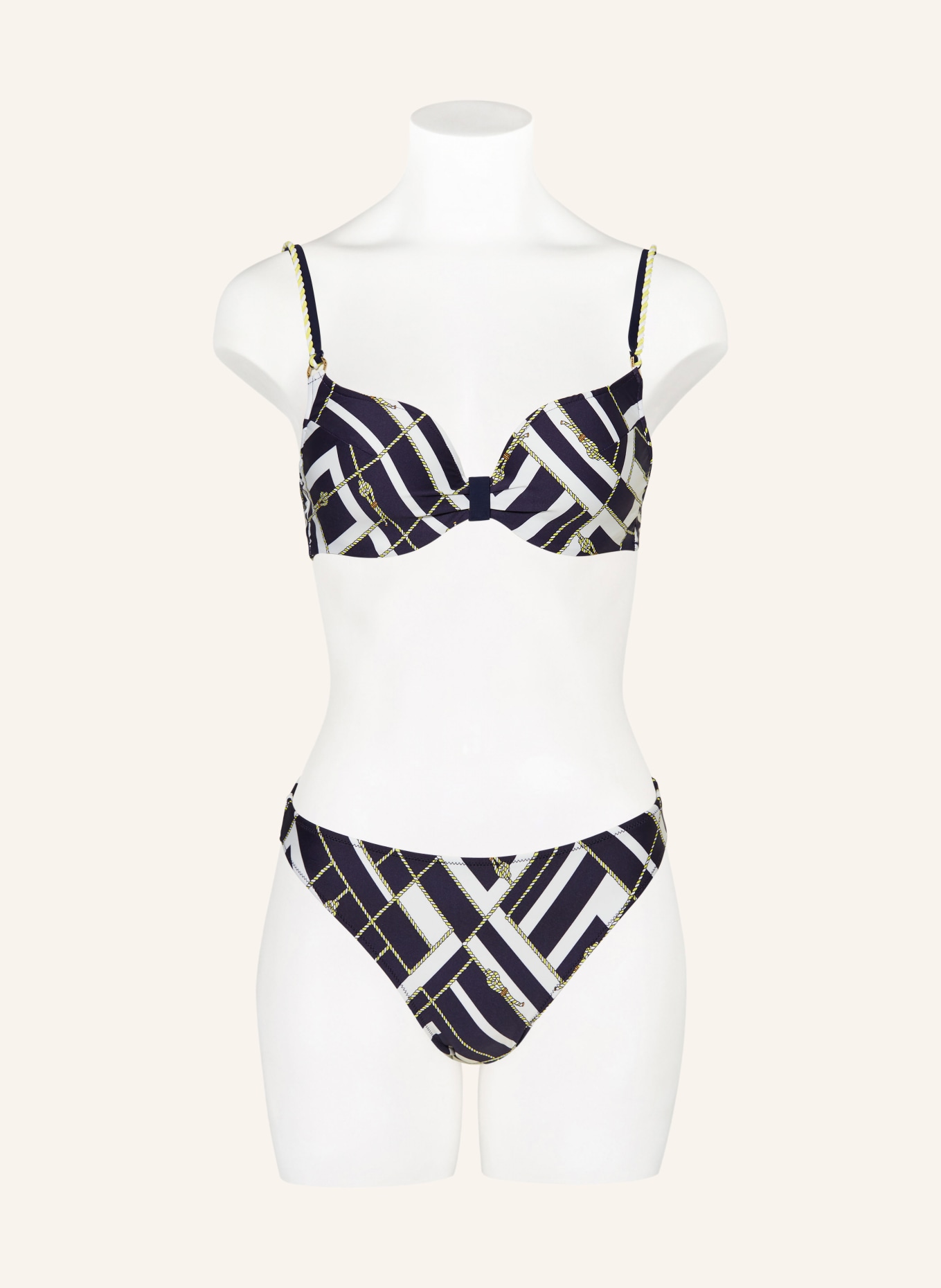 MARIE JO Underwired bikini top SARANJI, Color: DARK BLUE/ WHITE/ YELLOW (Image 2)