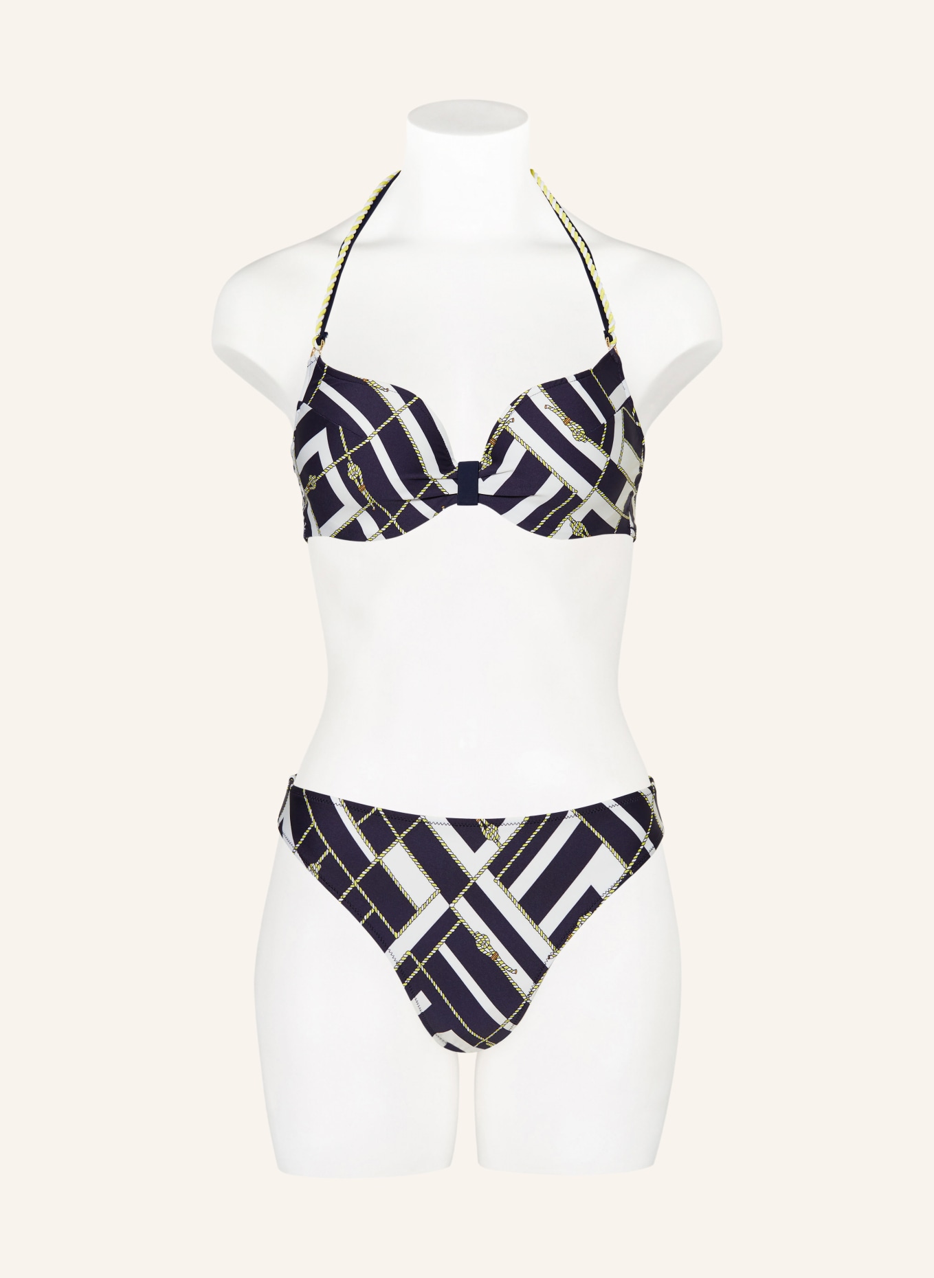 MARIE JO Underwired bikini top SARANJI, Color: DARK BLUE/ WHITE/ YELLOW (Image 4)