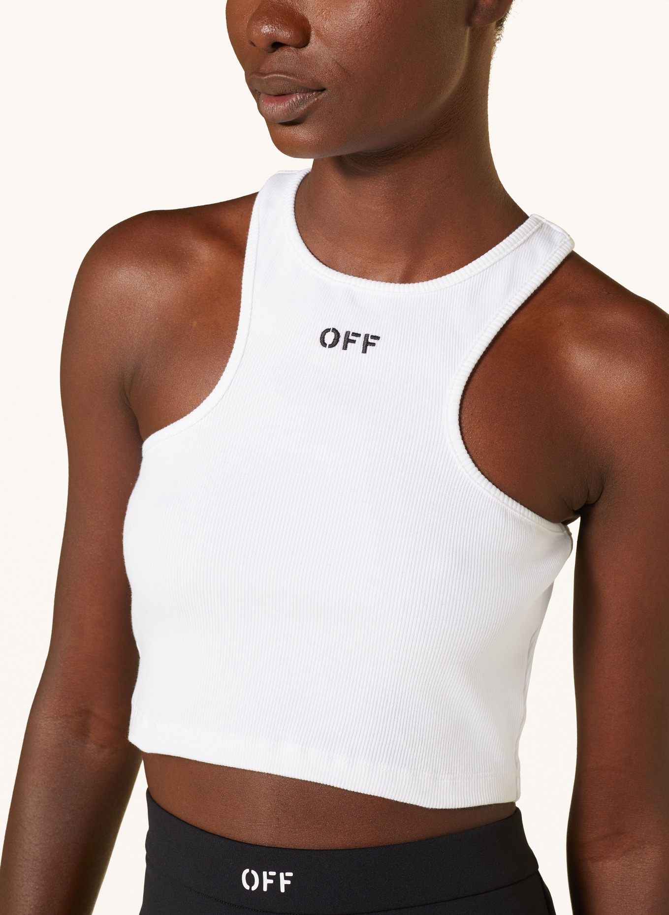 Off-White Cropped top, Color: WHITE/ BLACK (Image 4)