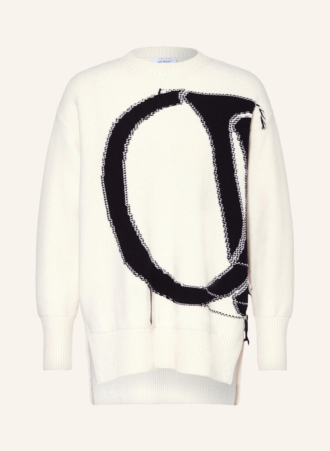 Off-White Sweter oversize, Kolor: BIAŁY/ CZARNY (Obrazek 1)