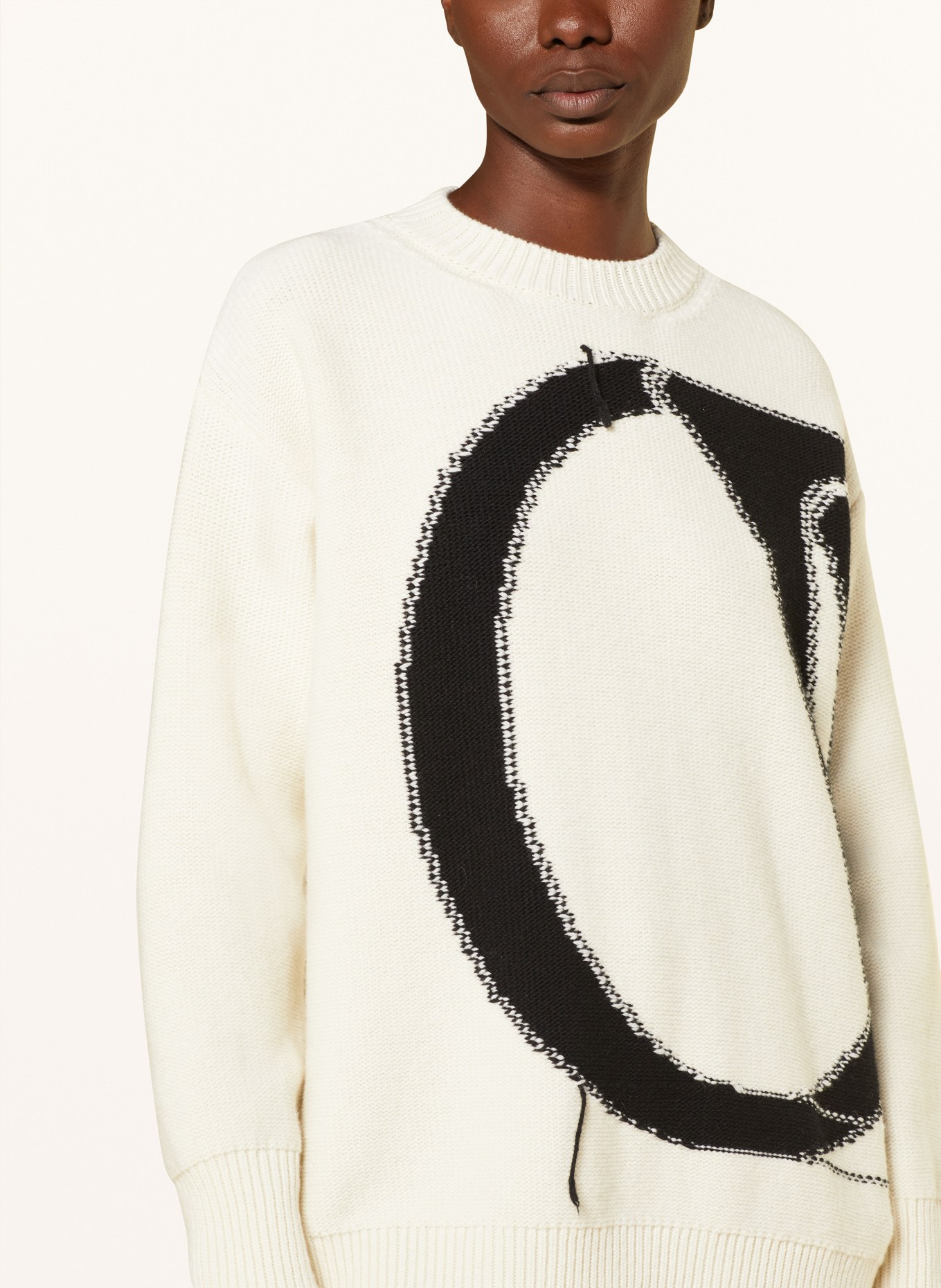 Off-White Sweter oversize, Kolor: BIAŁY/ CZARNY (Obrazek 4)