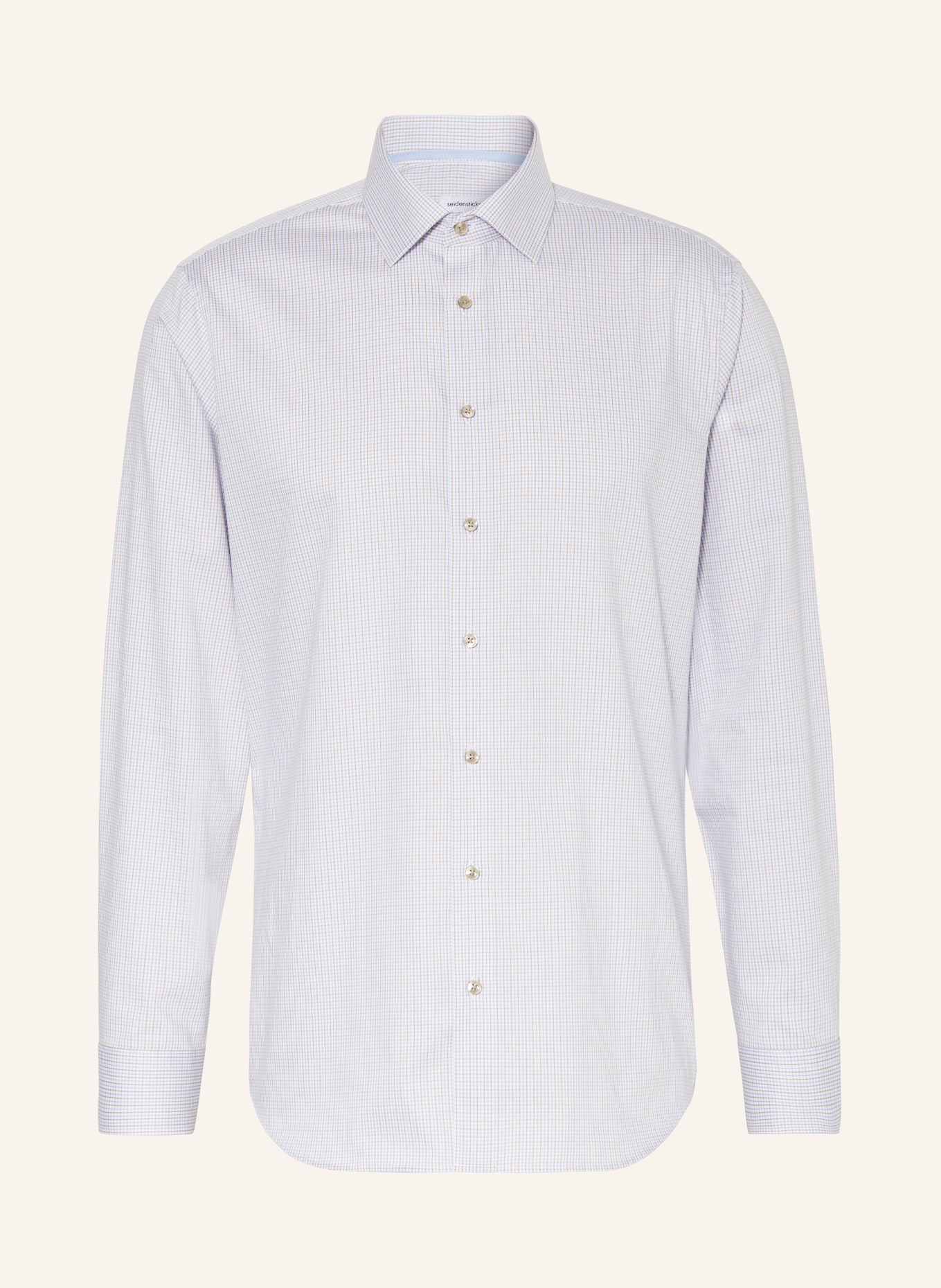 seidensticker Shirt shaped fit, Color: LIGHT BLUE/ WHITE/ OLIVE (Image 1)