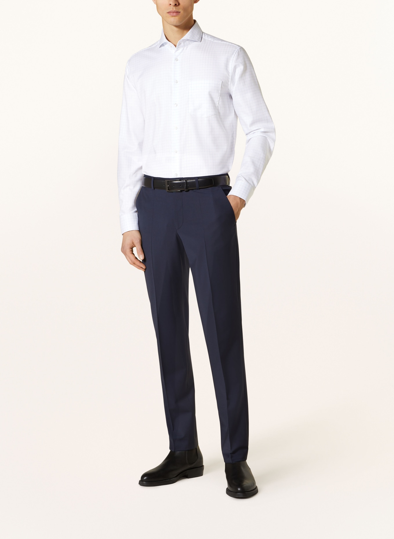 seidensticker Shirt regular fit, Color: WHITE/ LIGHT BLUE (Image 2)