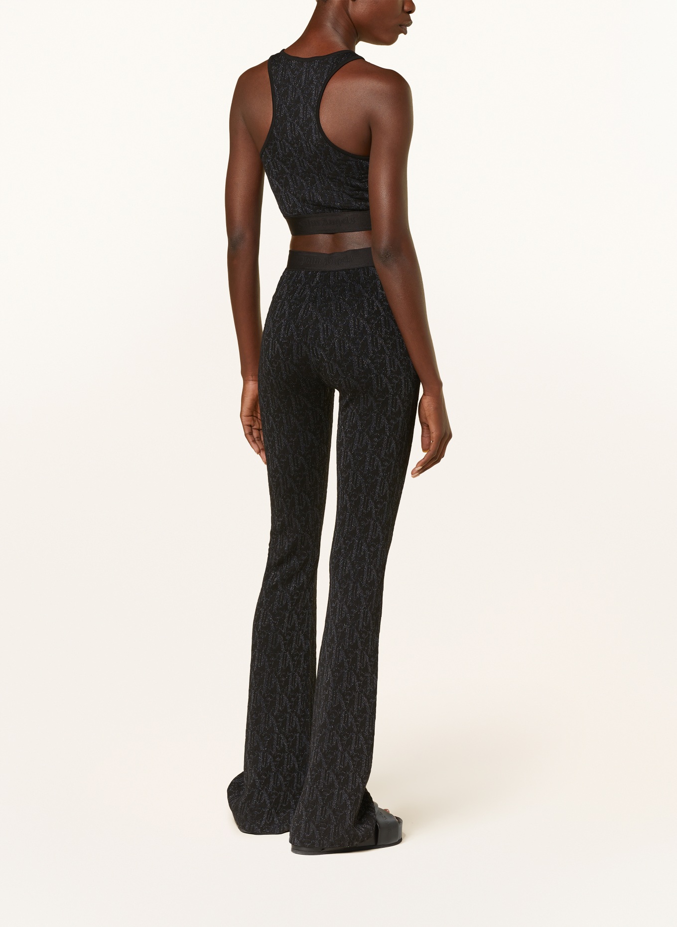 Palm Angels Cropped top with glitter thread, Color: BLACK/ GRAY (Image 3)