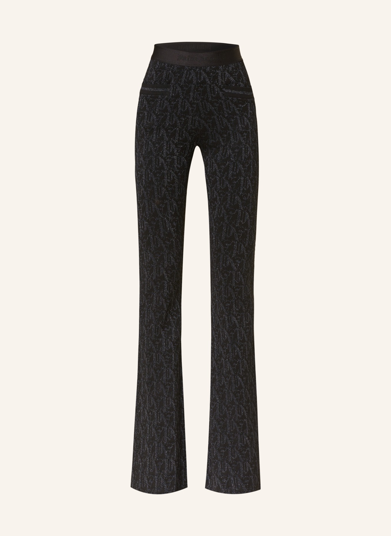 Palm Angels Knit trousers with glitter thread, Color: BLACK (Image 1)
