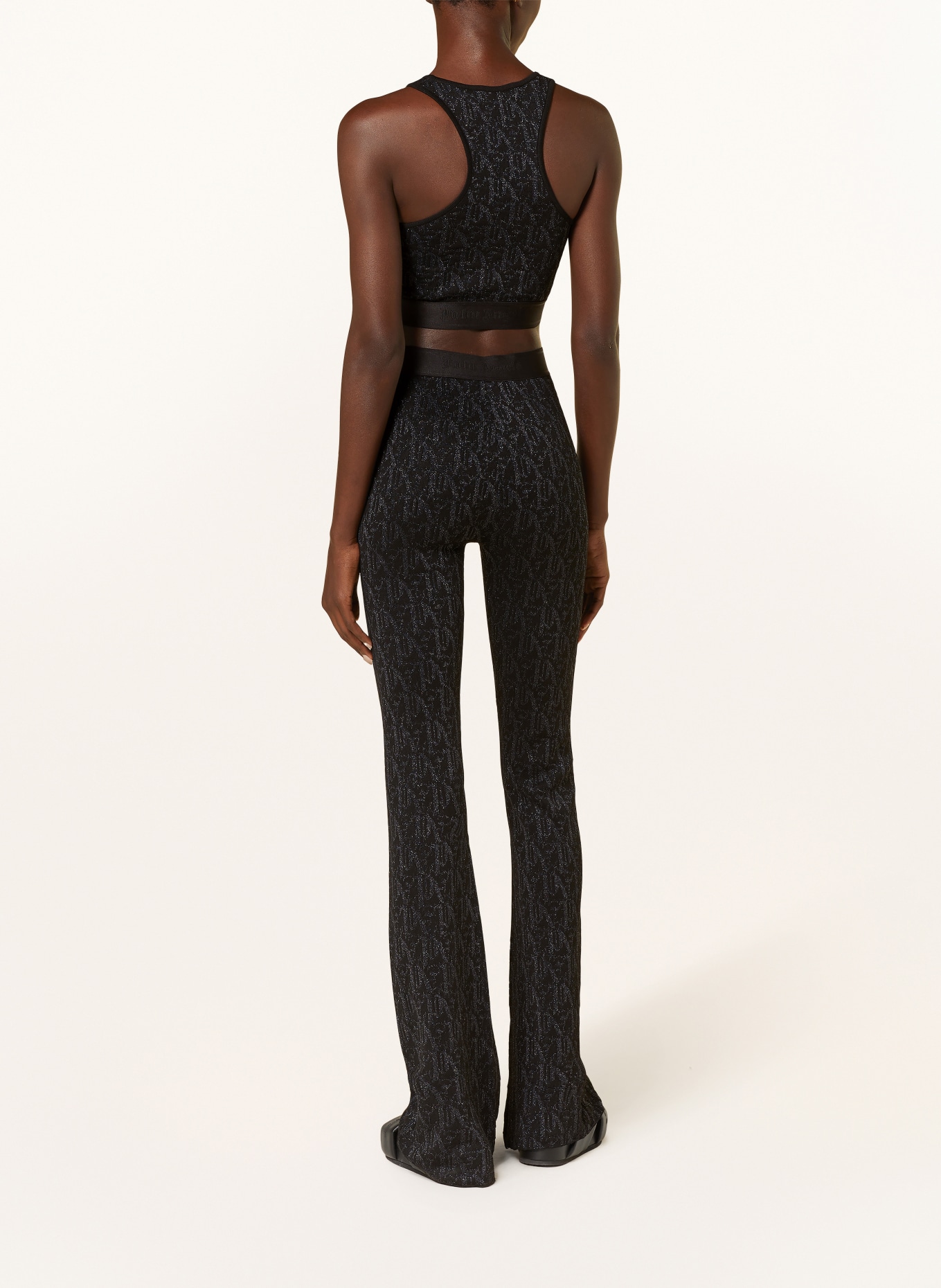 Palm Angels Knit trousers with glitter thread, Color: BLACK (Image 3)