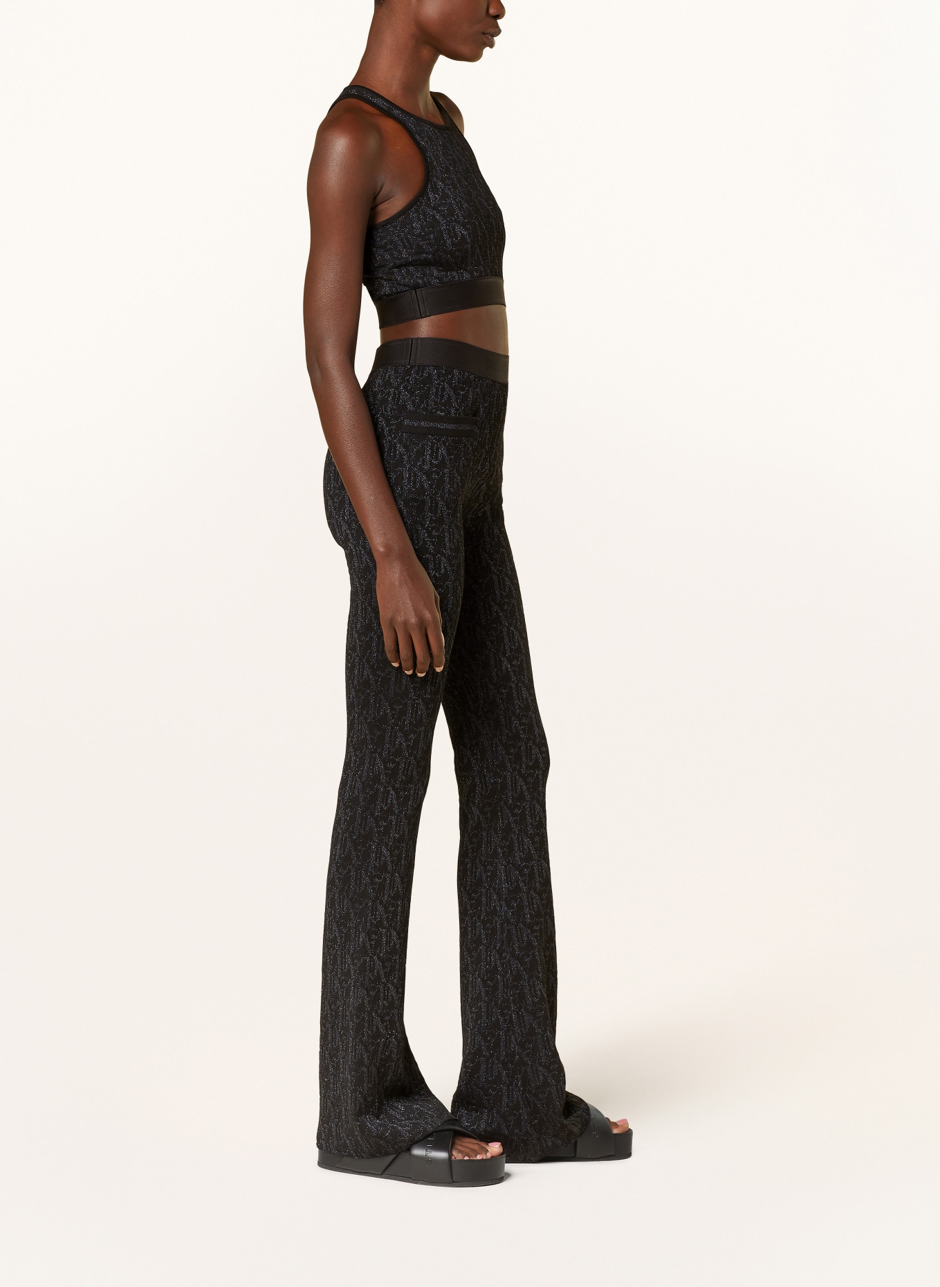 Palm Angels Knit trousers with glitter thread, Color: BLACK (Image 4)