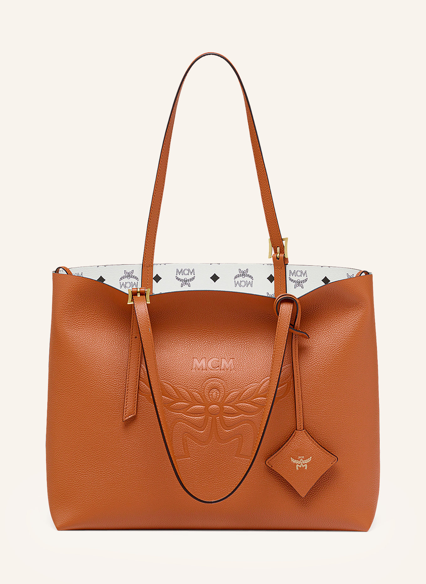 MCM Shopper HIMMEL MEDIUM reversible: CO COGNAC