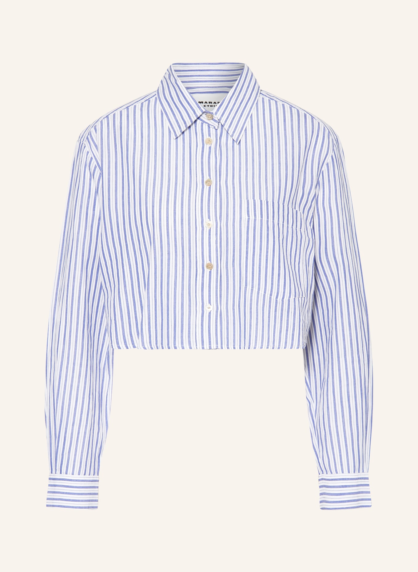 MARANT ÉTOILE Cropped shirt blouse ELIORA, Color: PURPLE/ WHITE/ BLACK (Image 1)
