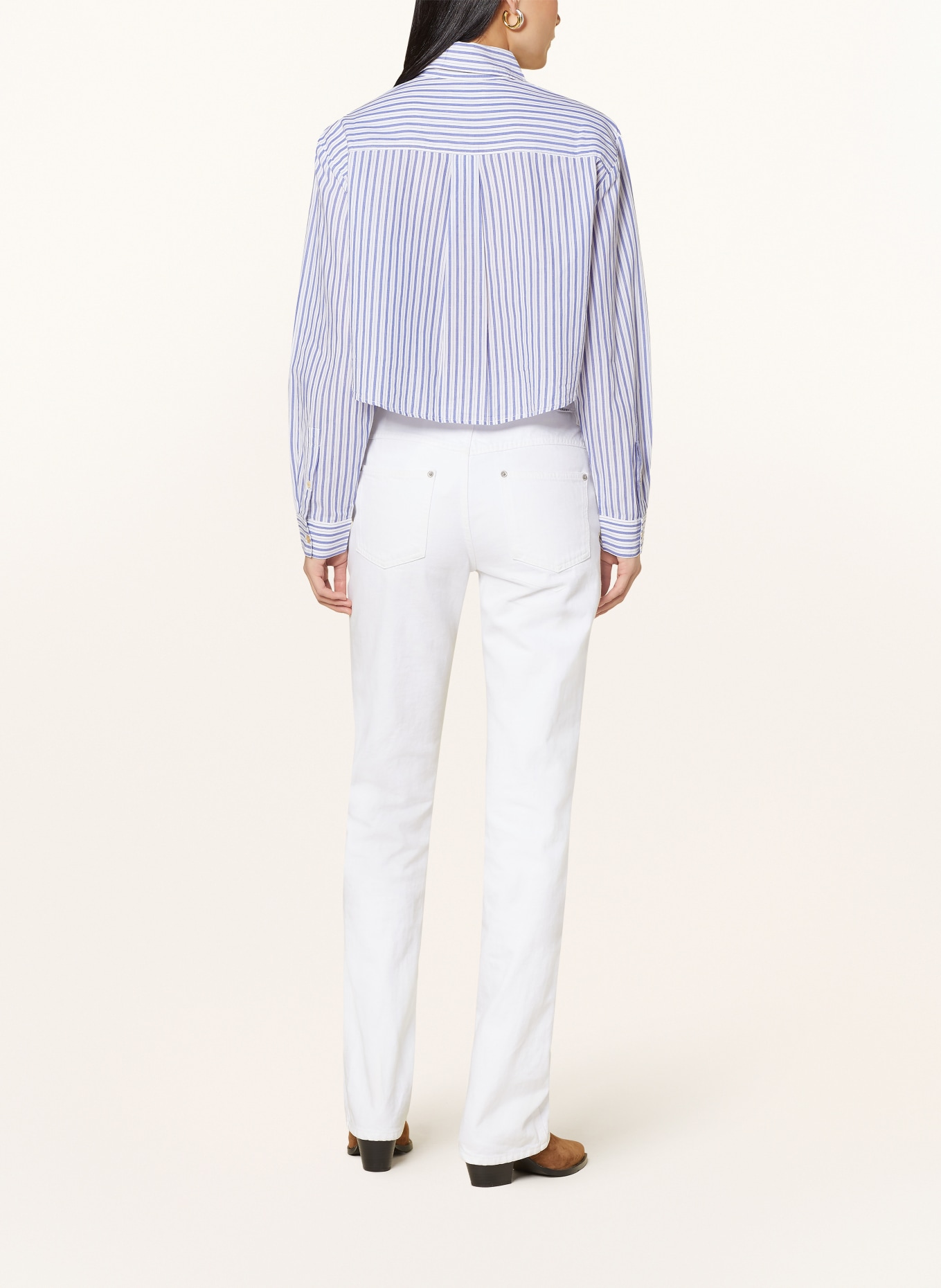 MARANT ÉTOILE Cropped shirt blouse ELIORA, Color: PURPLE/ WHITE/ BLACK (Image 3)