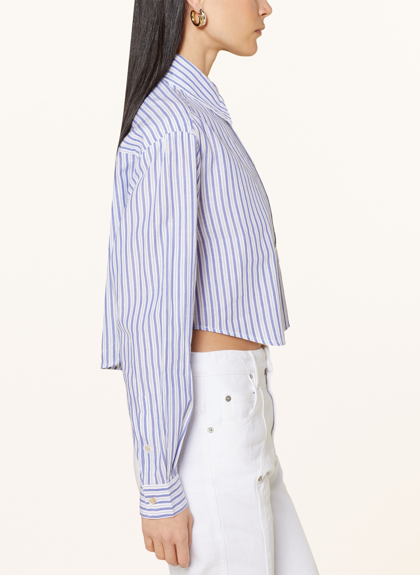 MARANT ÉTOILE Cropped shirt blouse ELIORA, Color: PURPLE/ WHITE/ BLACK (Image 4)
