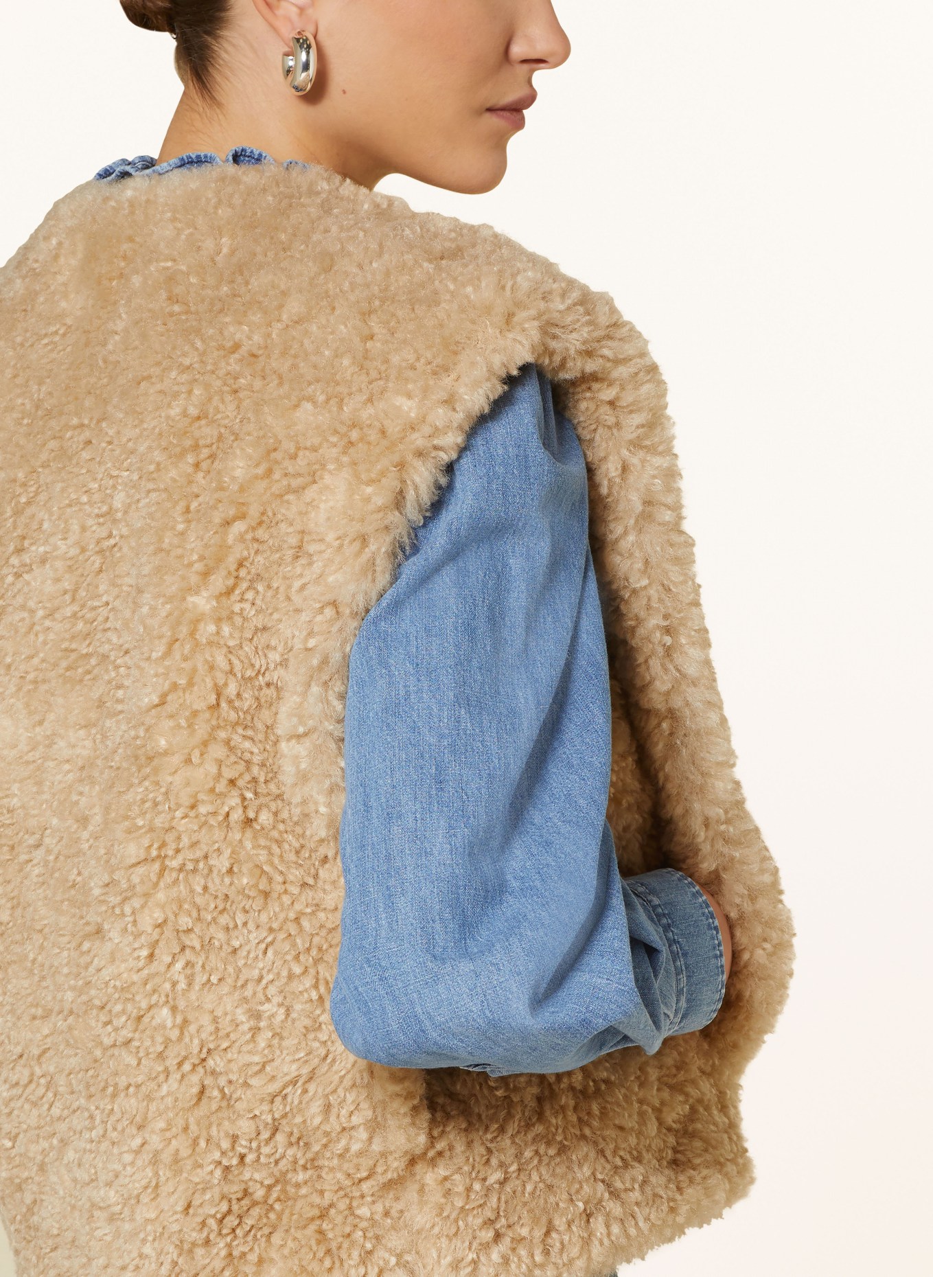 MARANT ÉTOILE Faux fur vest FELIZ, Color: ECRU (Image 4)