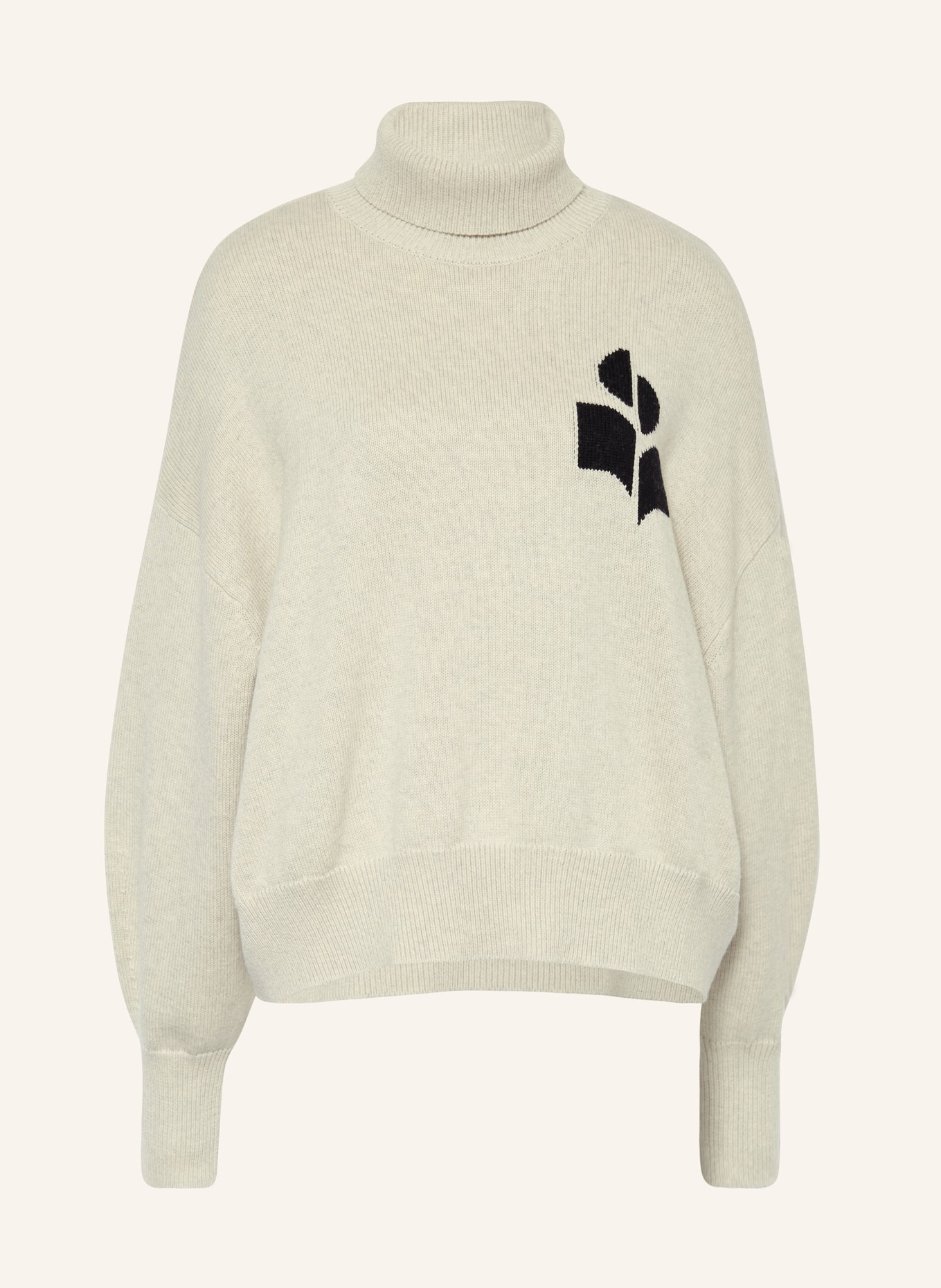 MARANT ÉTOILE Turtleneck sweater NASH, Color: LIGHT GRAY/ CREAM/ BLACK (Image 1)