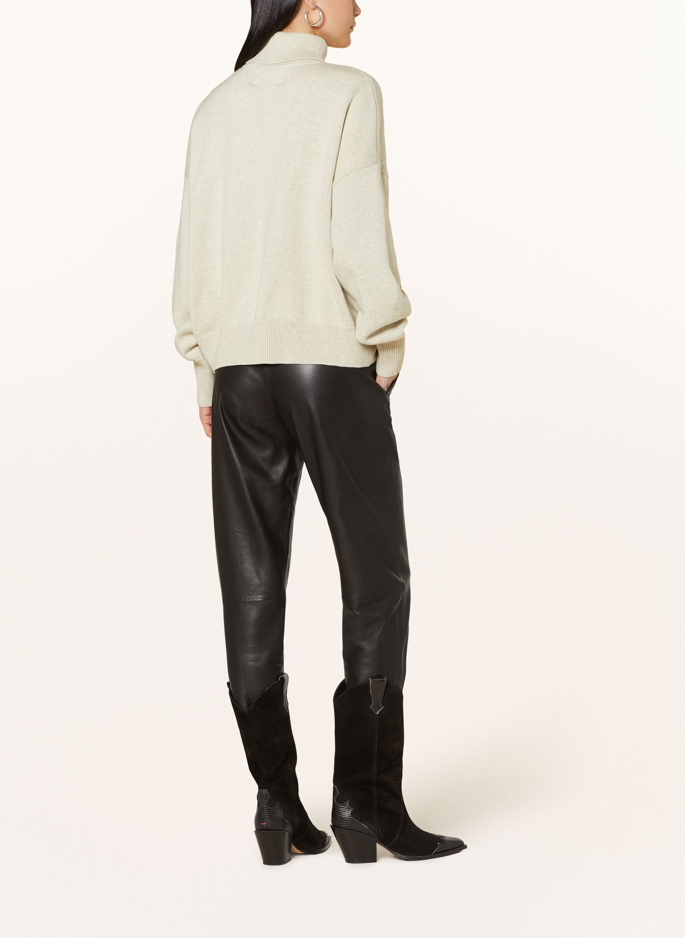 MARANT ÉTOILE Turtleneck sweater NASH, Color: LIGHT GRAY/ CREAM/ BLACK (Image 3)