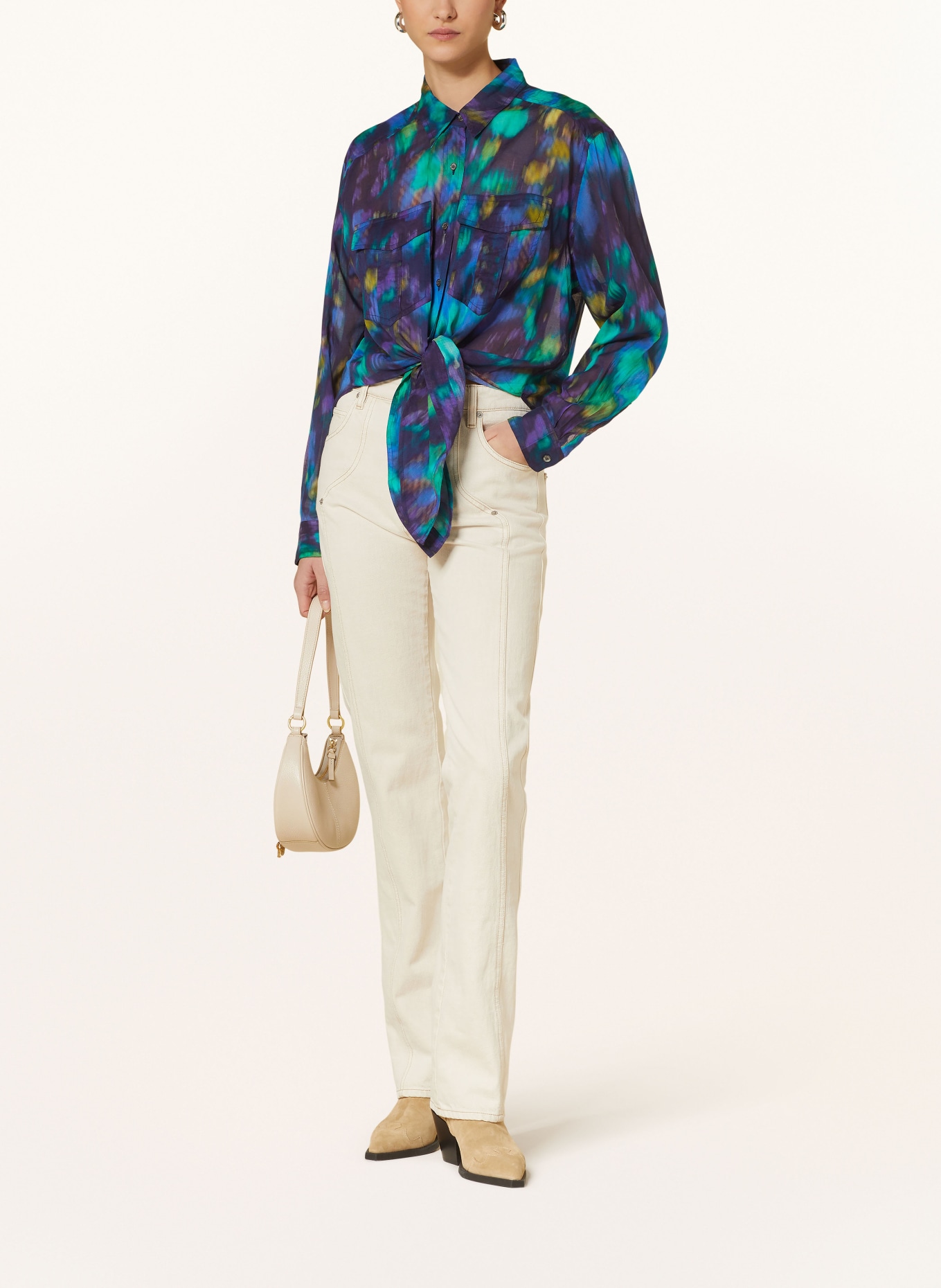 MARANT ÉTOILE Shirt blouse NATH, Color: PURPLE/ GREEN/ YELLOW (Image 2)