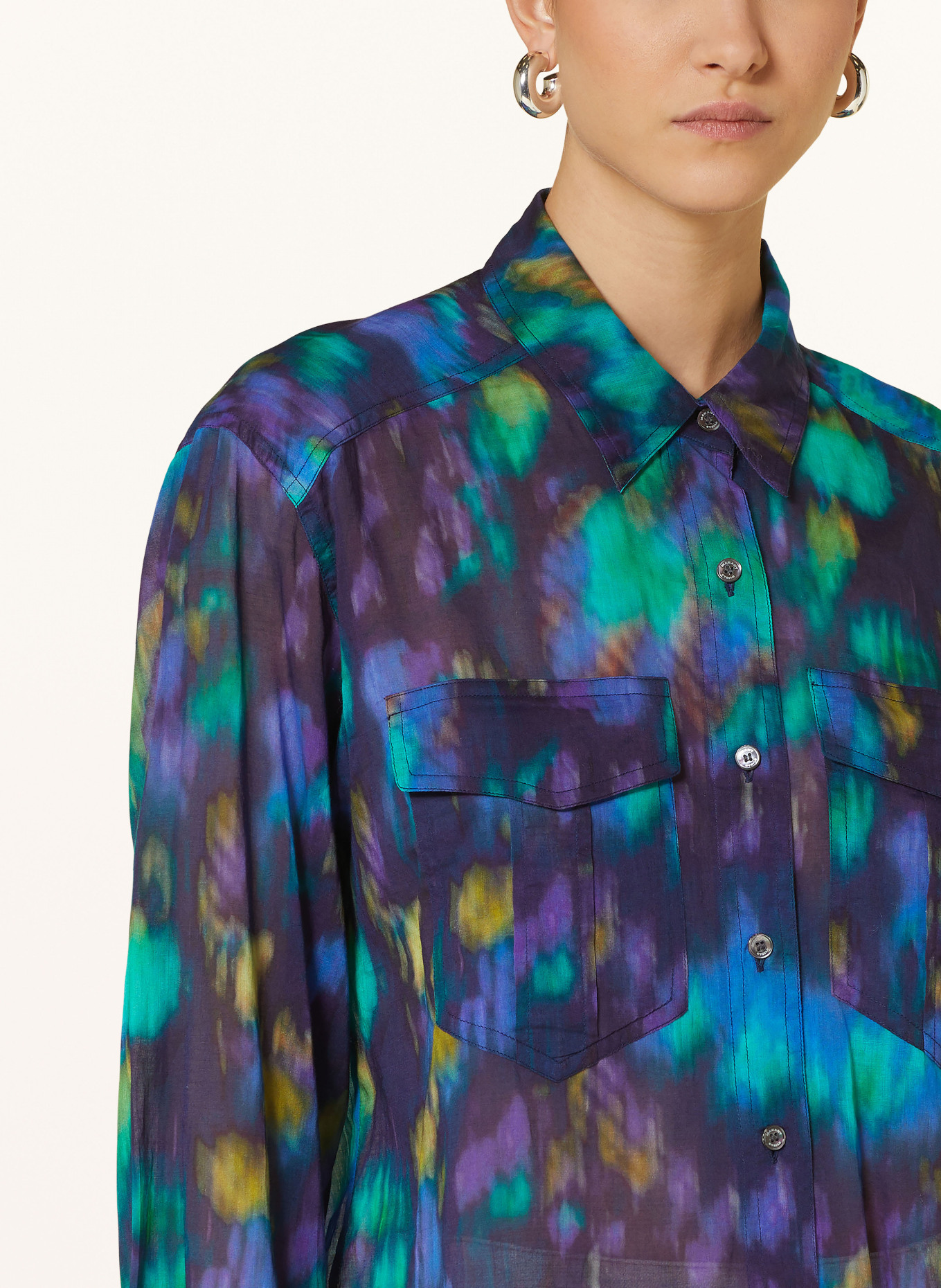MARANT ÉTOILE Shirt blouse NATH, Color: PURPLE/ GREEN/ YELLOW (Image 4)