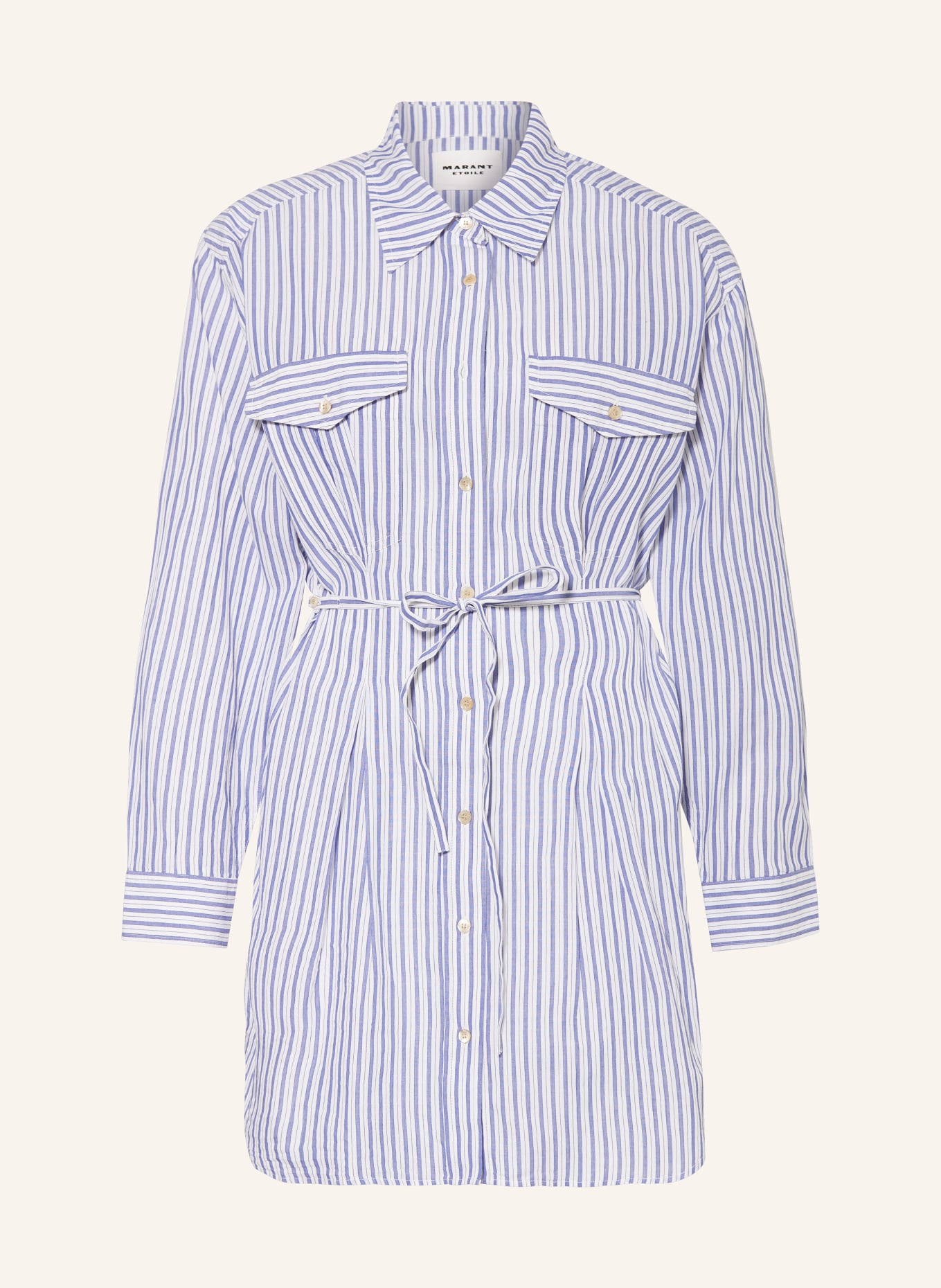 MARANT ÉTOILE Shirt dress LILIANE, Color: PURPLE/ WHITE (Image 1)