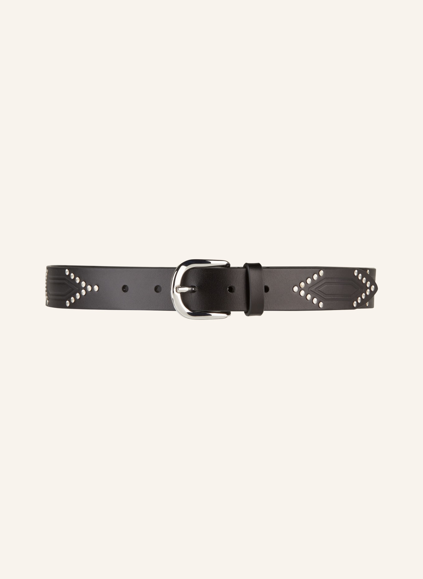 MARANT ÉTOILE Leather belt TELLY-GB with rivets, Color: BLACK/ SILVER (Image 2)
