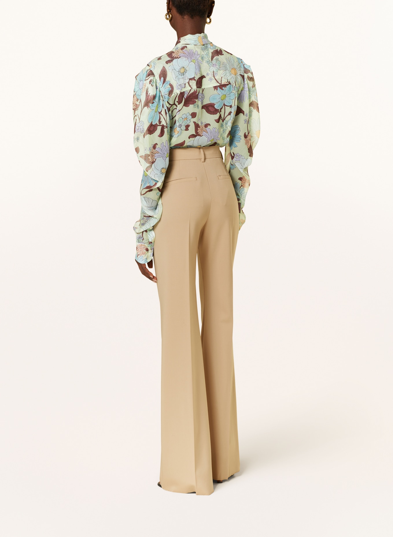 STELLA McCARTNEY Bow-tie blouse in silk, Color: MINT/ LIGHT BLUE/ BROWN (Image 3)