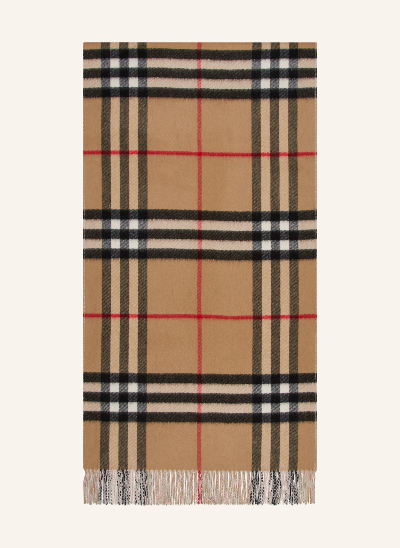 BURBERRY Cashmere scarf, Color: LIGHT PINK/ CAMEL/ BLACK (Image 1)
