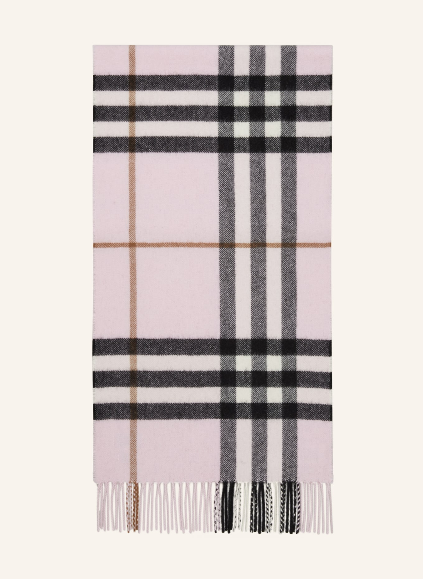 BURBERRY Cashmere scarf, Color: BLACK/ PINK/ LIGHT PINK (Image 1)