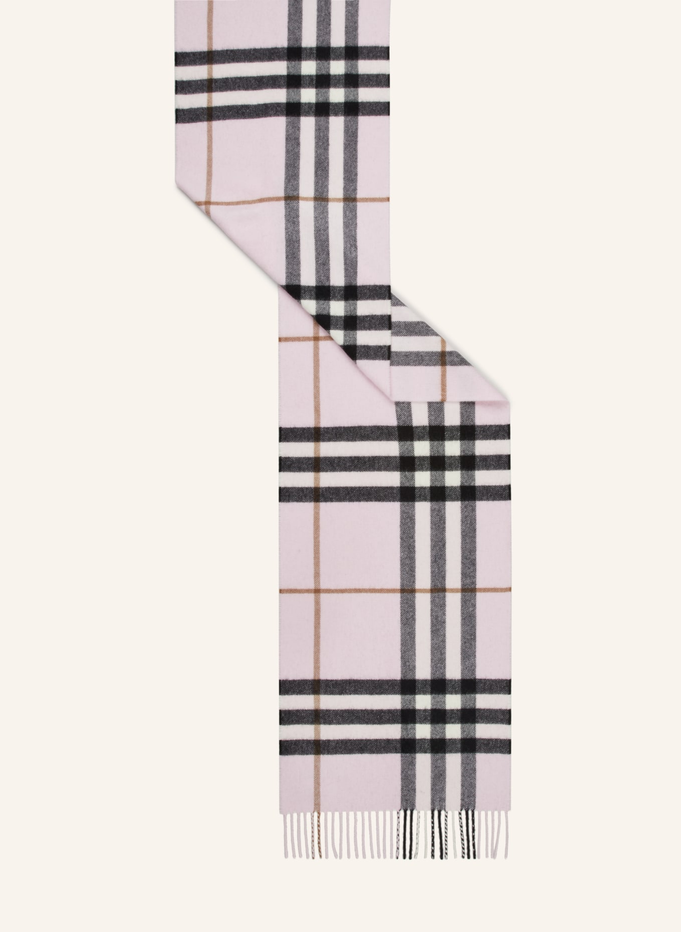 BURBERRY Cashmere scarf, Color: BLACK/ PINK/ LIGHT PINK (Image 2)