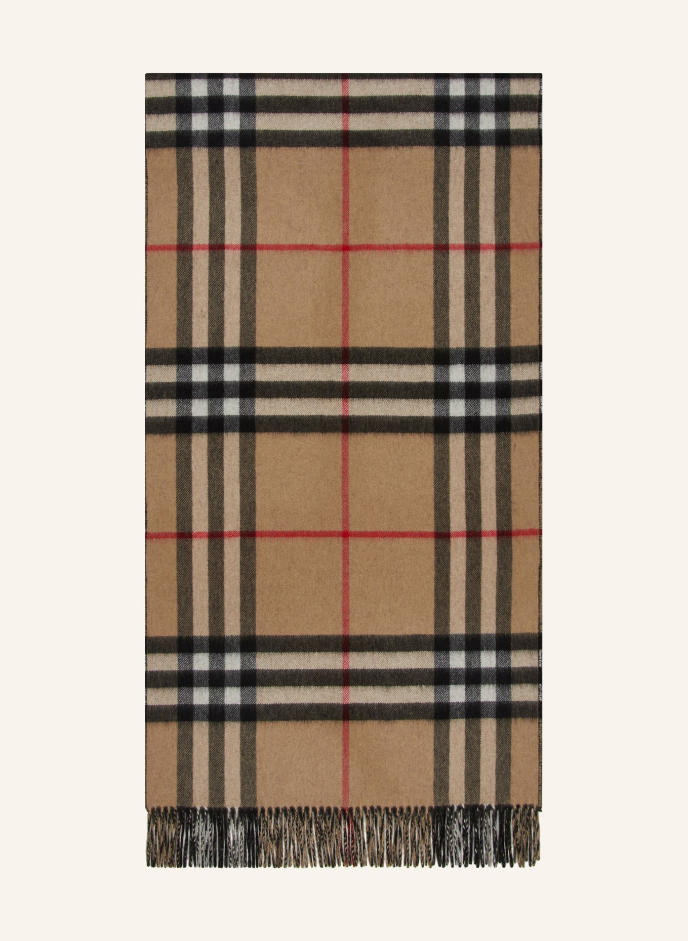BURBERRY Cashmere scarf, Color: BLACK/ CAMEL/ WHITE (Image 1)